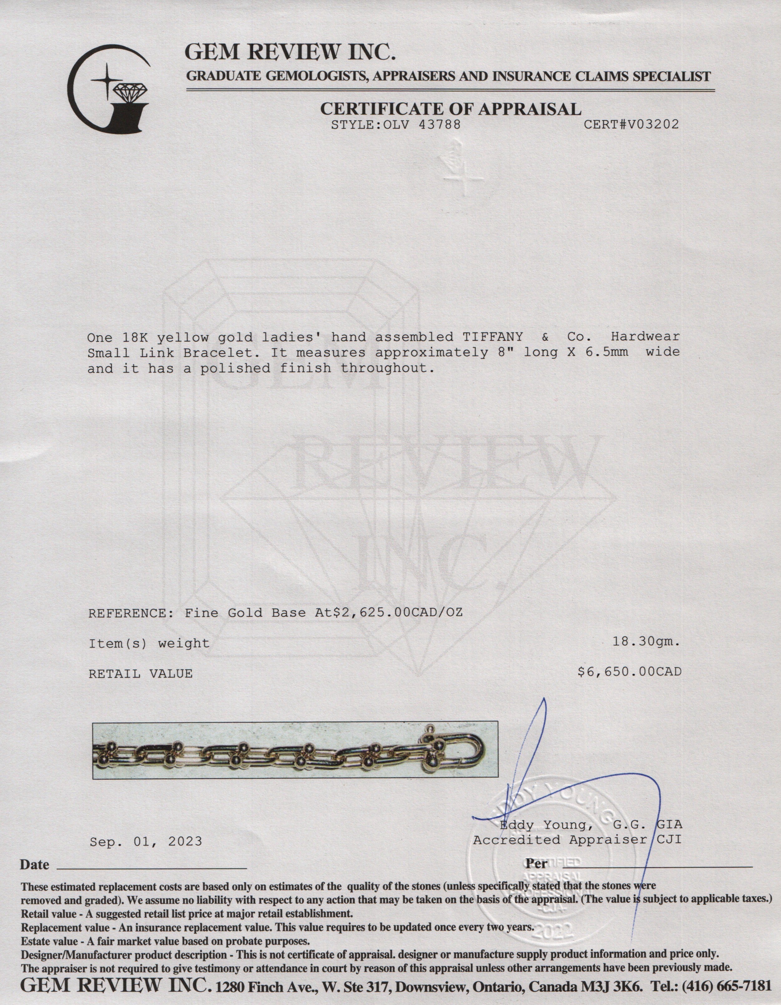 Tiffany & Co. 18k Yellow Gold HardWear Small Link Bracelet