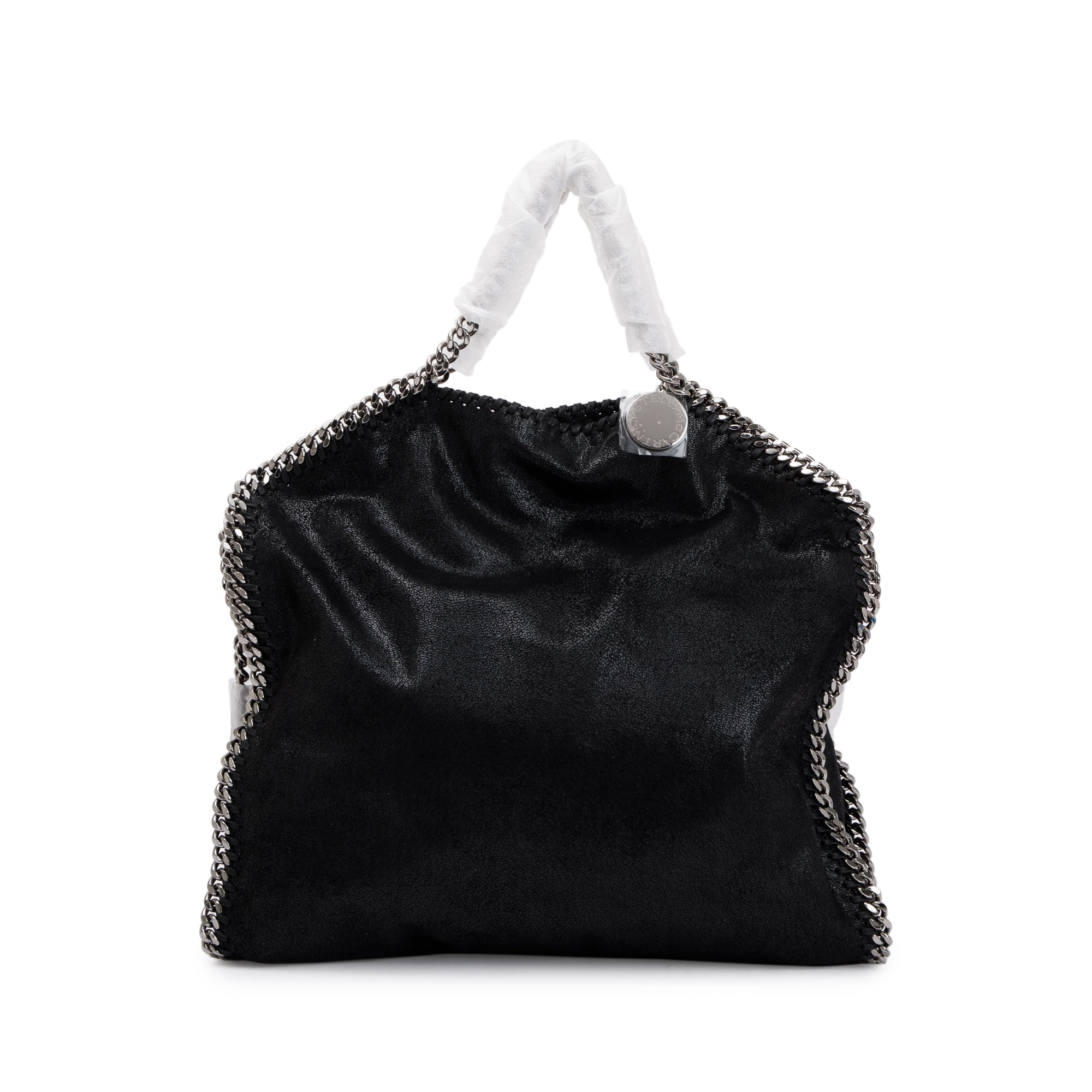 Stella McCartney Black Shaggy Deerskin Falabella Fold-Over Tote