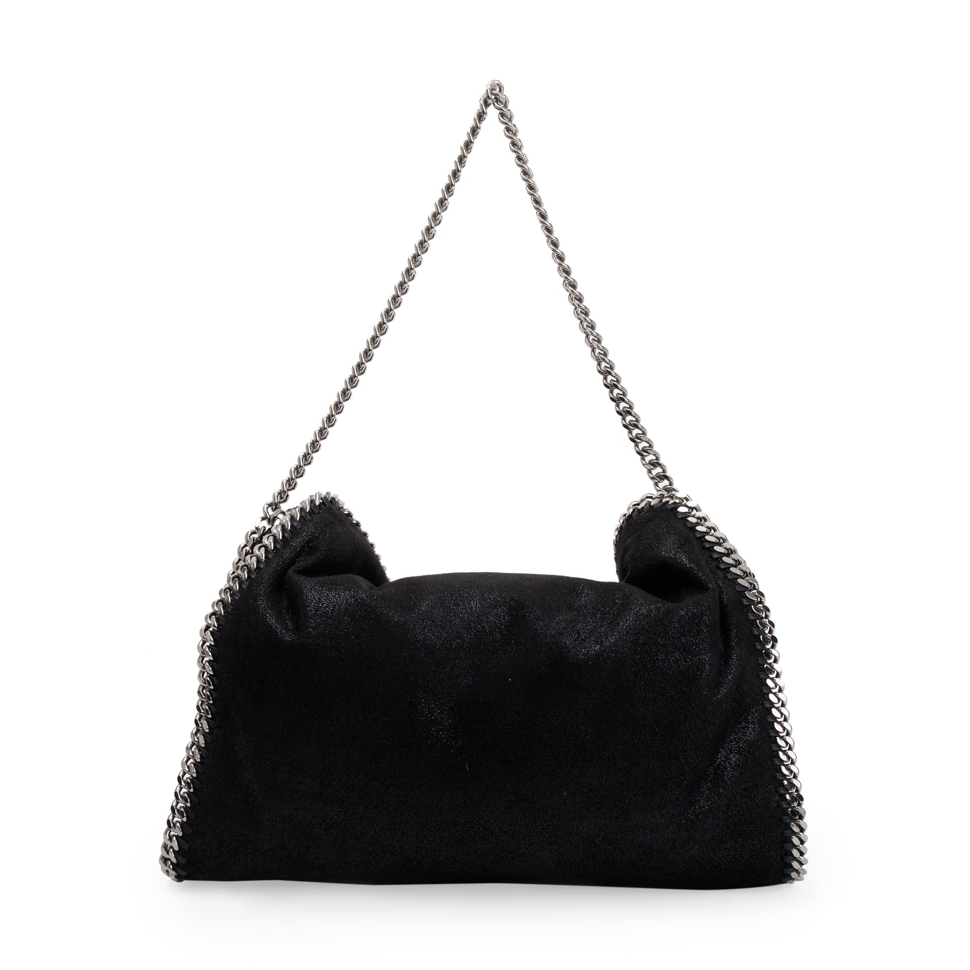 Stella McCartney Black Shaggy Deerskin Falabella Fold-Over Tote