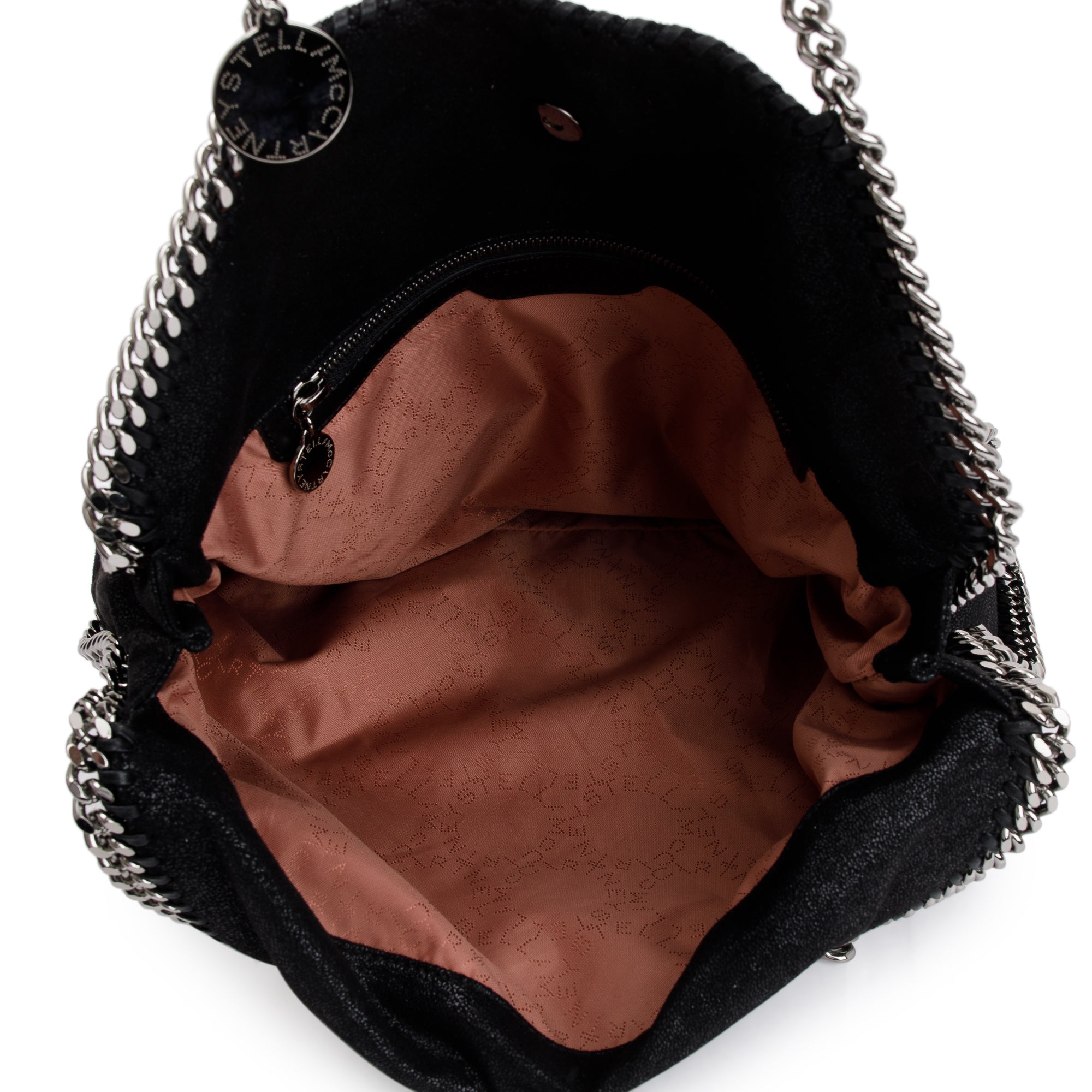 Stella McCartney Black Shaggy Deerskin Falabella Fold-Over Tote