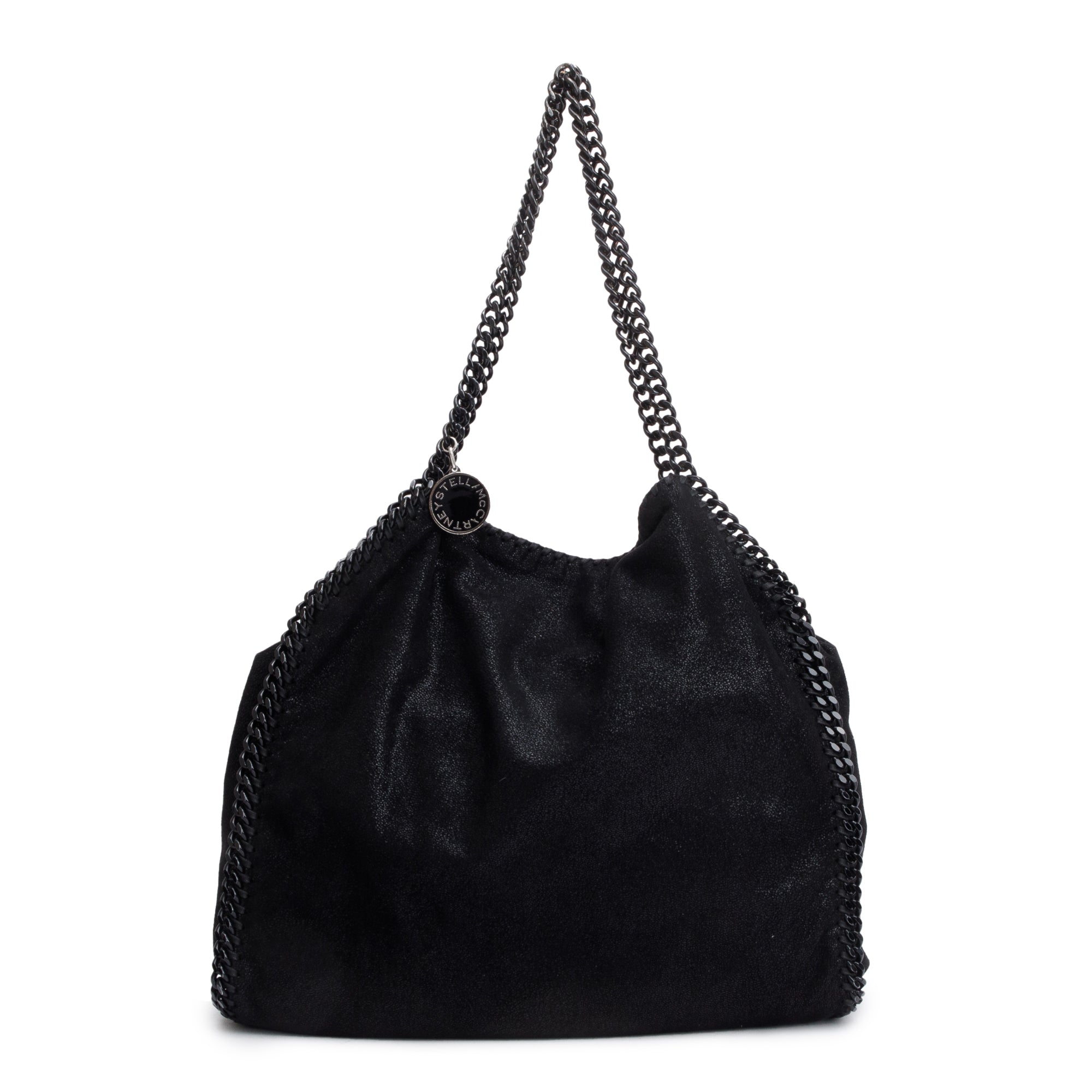 Stella McCartney Black Shaggy Deerskin Falabella Fold-Over Tote