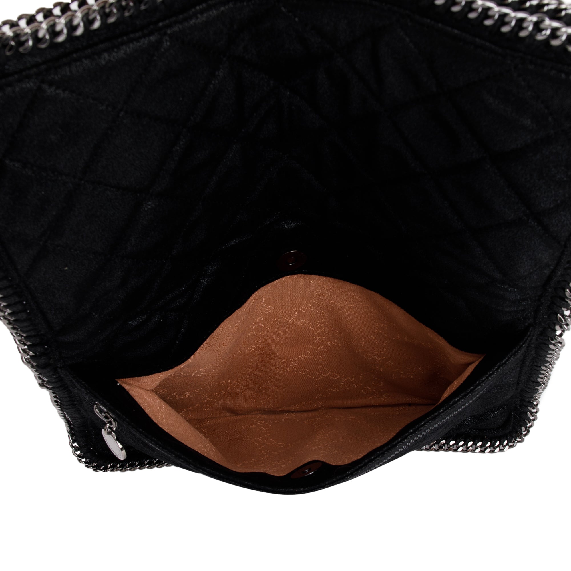 Stella McCartney Black Shaggy Deerskin Vegan Fold-Over Clutch