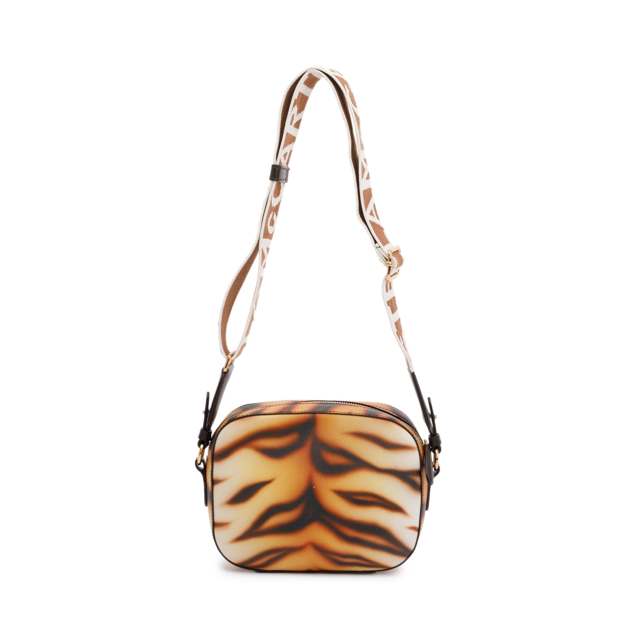 Stella McCartney Eco Tiger-Print Small Camera Crossbody Bag w/ Strap
