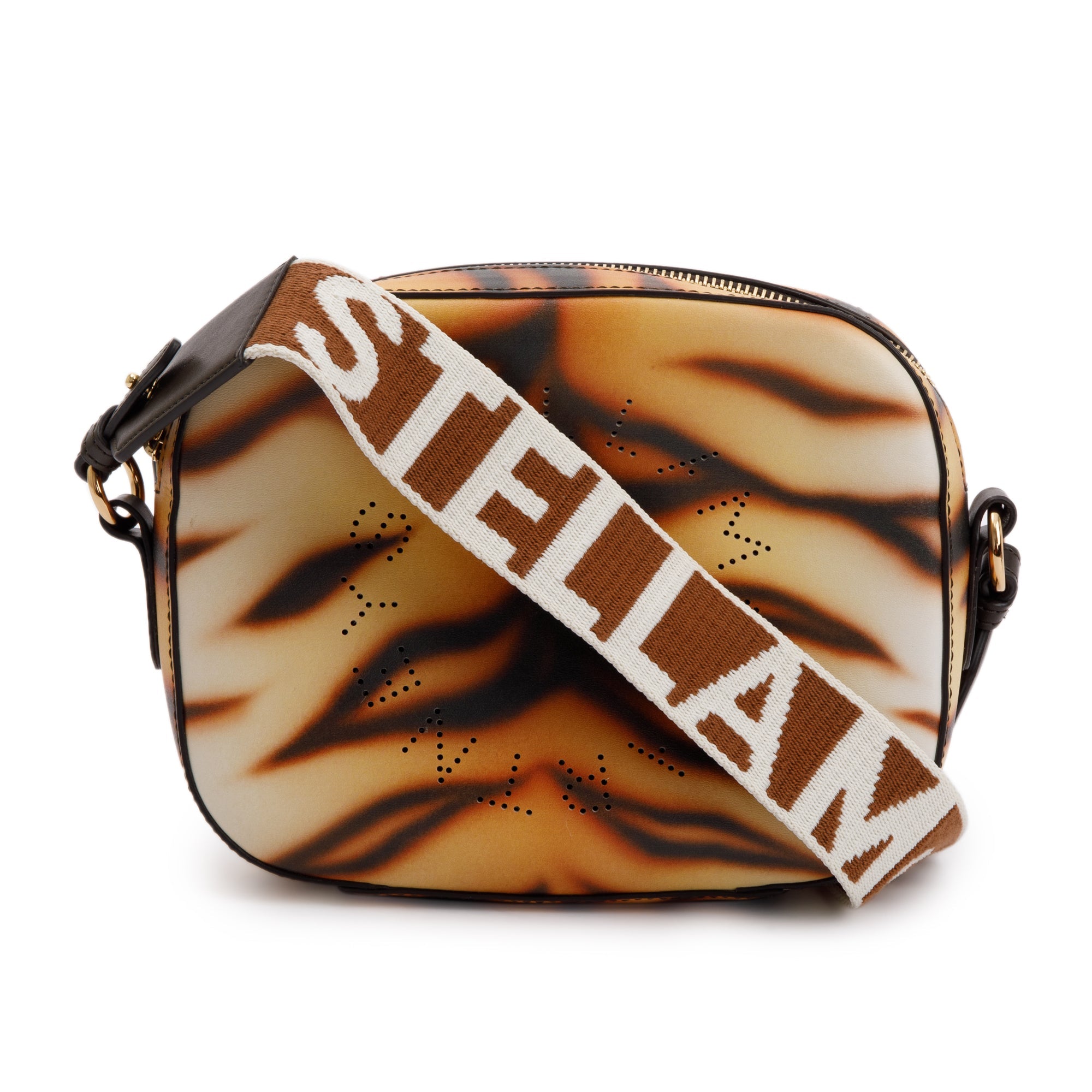 Stella McCartney Eco Tiger-Print Small Camera Crossbody Bag w/ Strap
