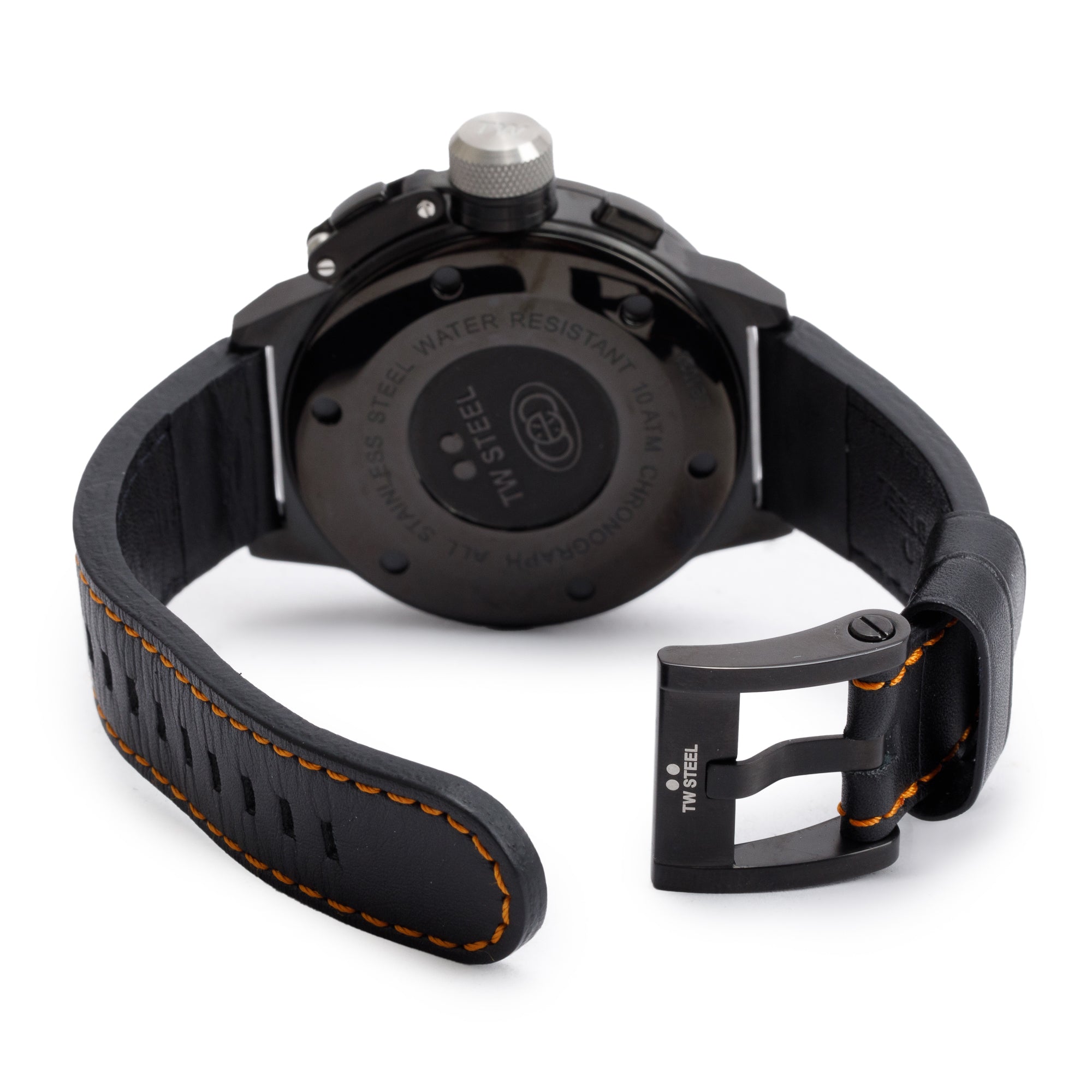 TW Steel Black Ion Plated Stainless Steel CEO Canteen 50 MM Chronograph Quartz Watch