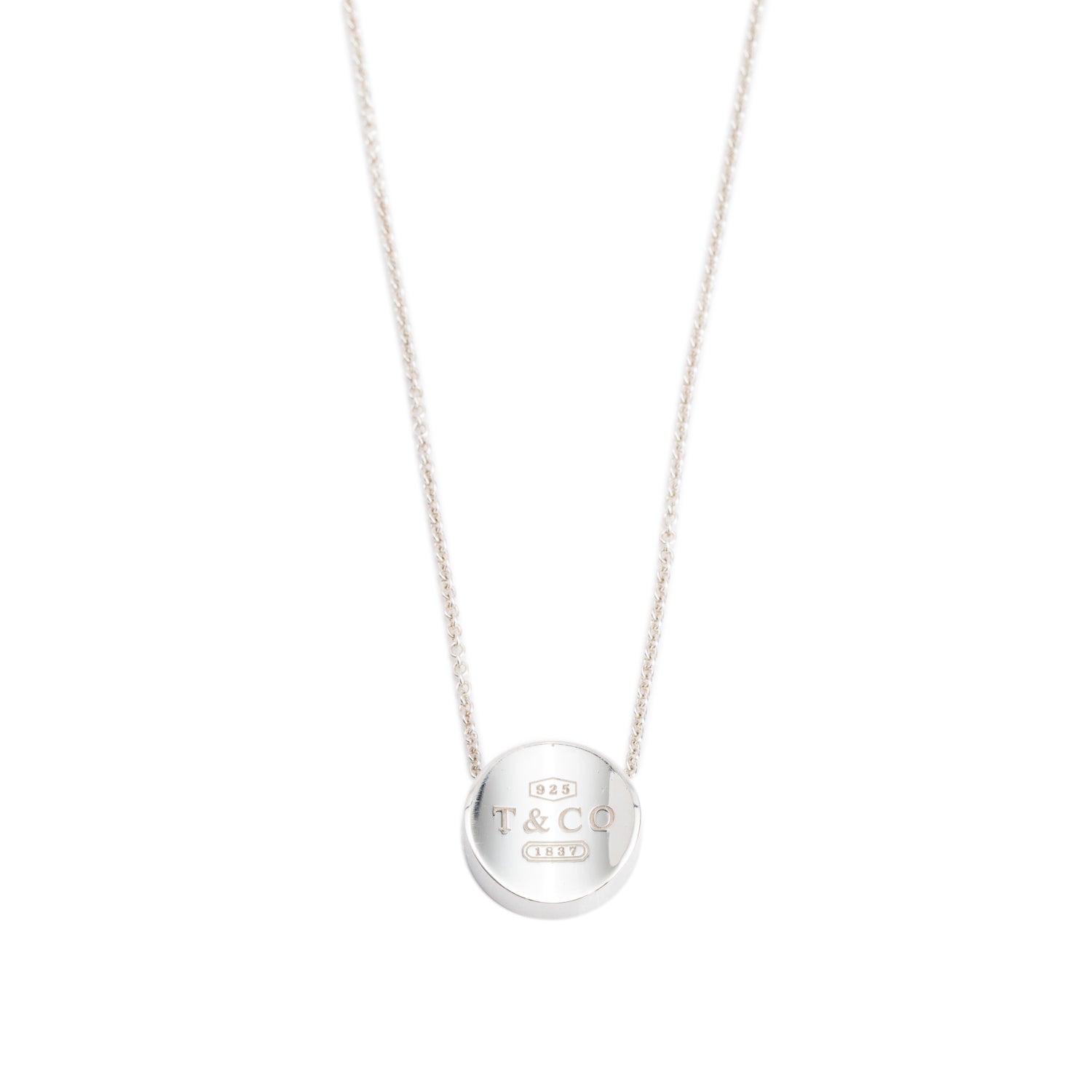 Tiffany & Co. Sterling Silver Concave Circle Pendant Necklace