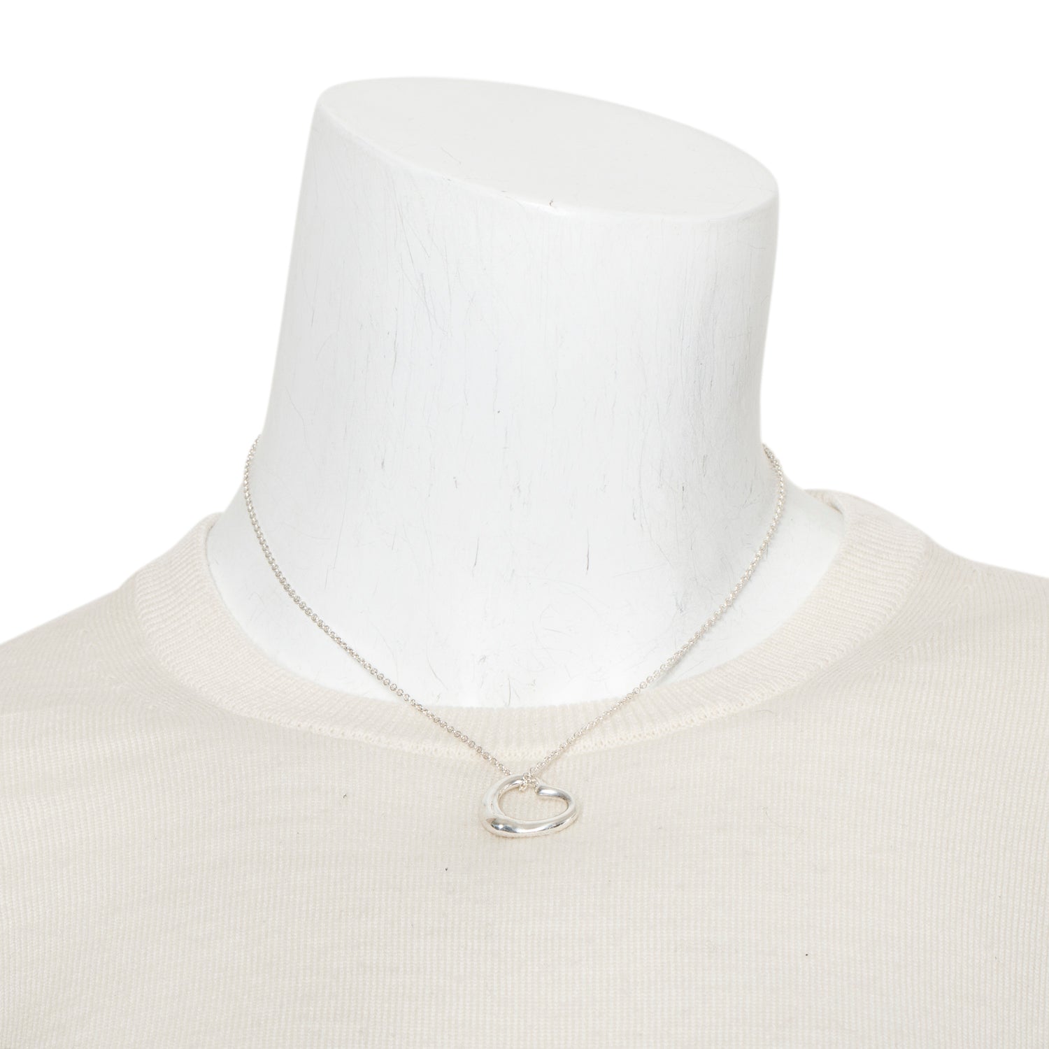 Tiffany & Co. Elsa Peretti Sterling Silver Open Heart Pendant Necklace, 22 MM