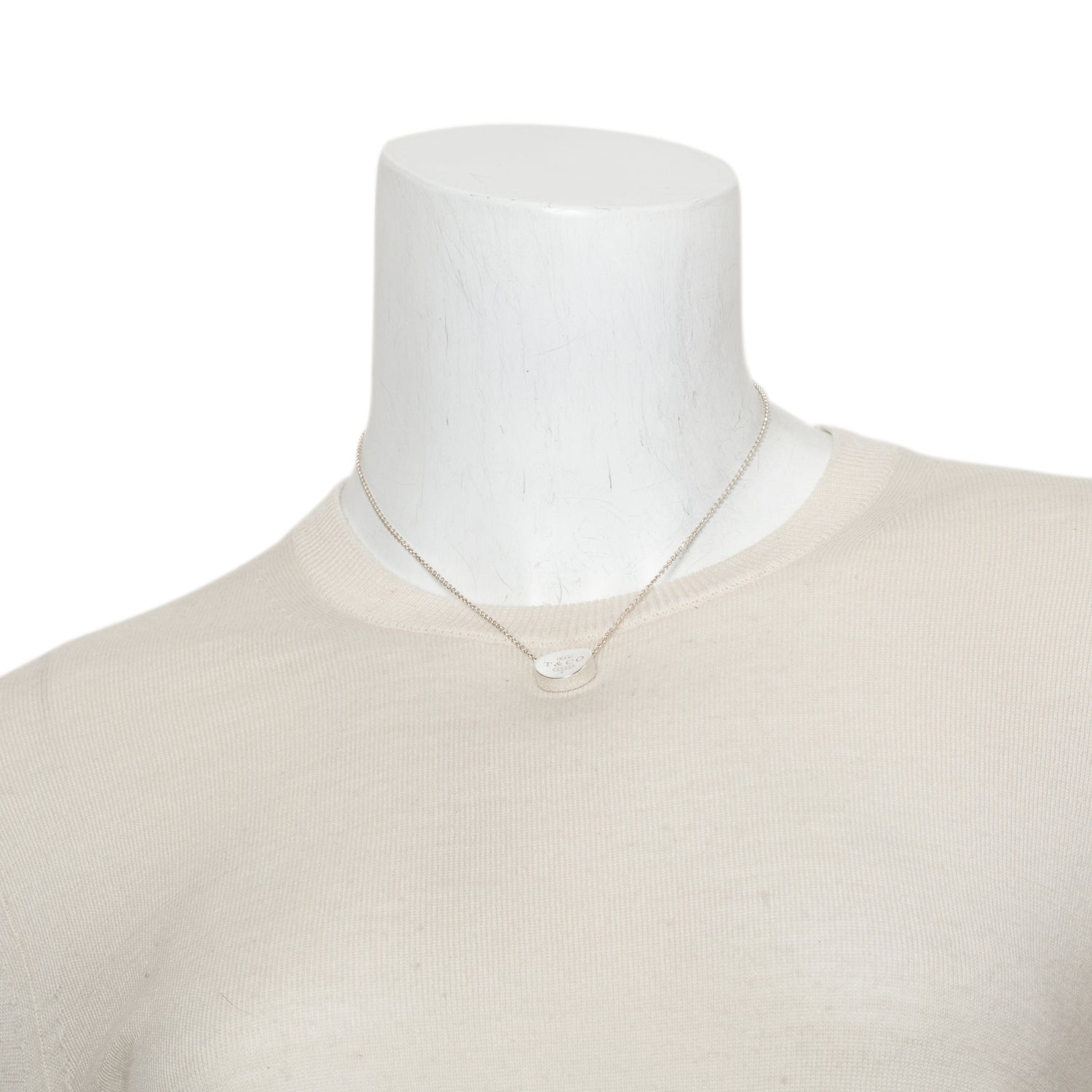 Tiffany & Co. Sterling Silver Concave Circle Pendant Necklace