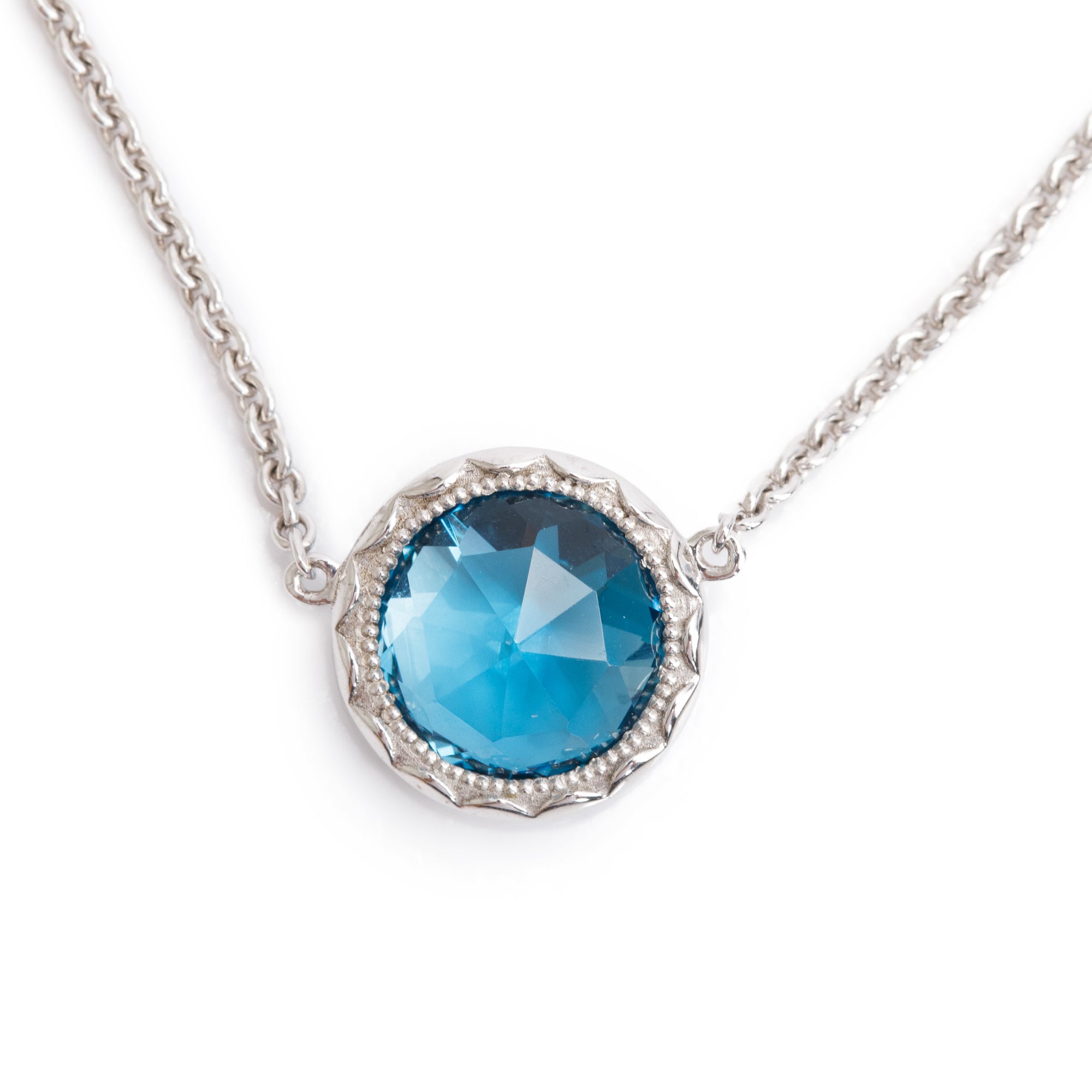 Tacori Sterling Silver & 18k Yellow Gold London Blue Topaz Islands Rain Pendant Necklace