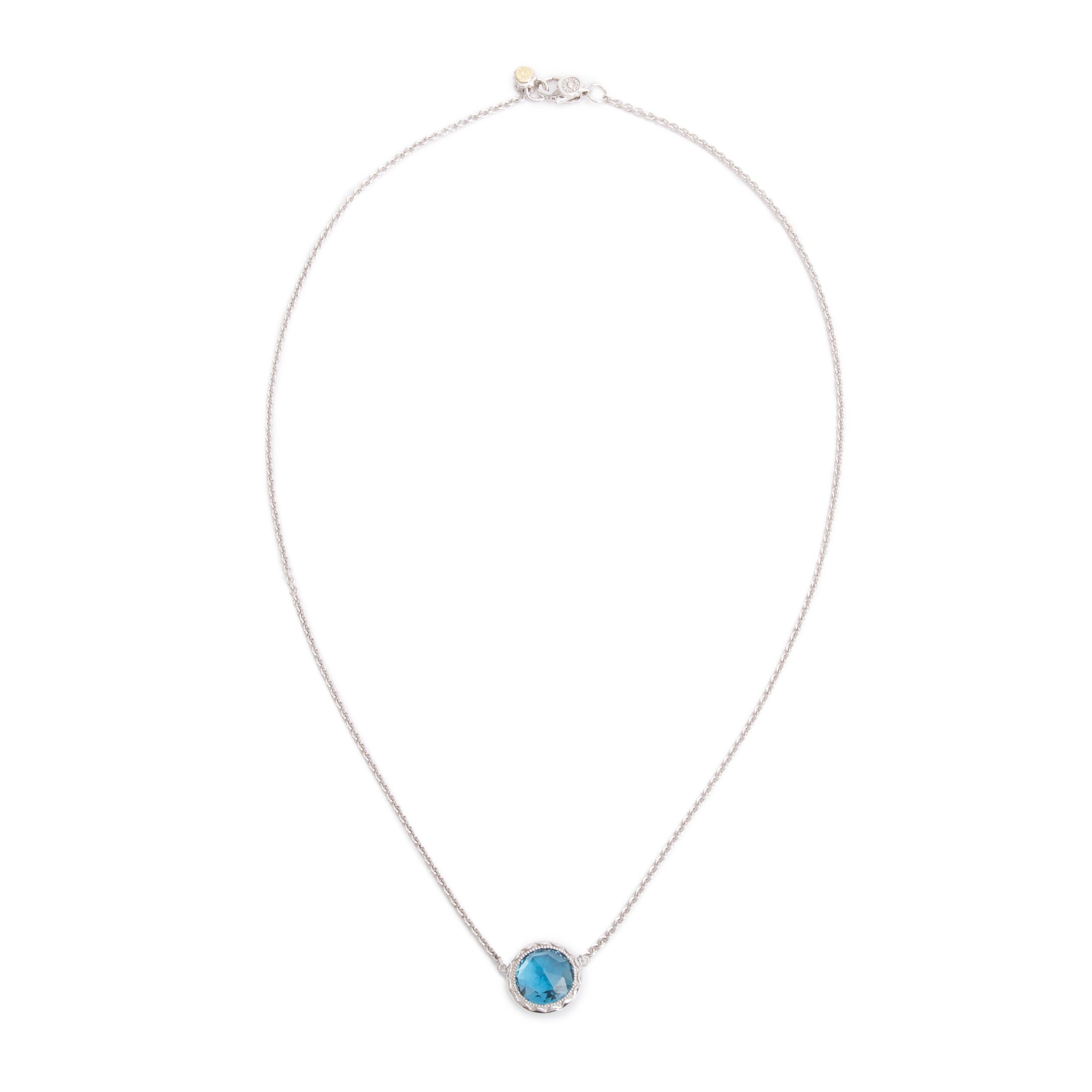 Tacori Sterling Silver & 18k Yellow Gold London Blue Topaz Islands Rain Pendant Necklace