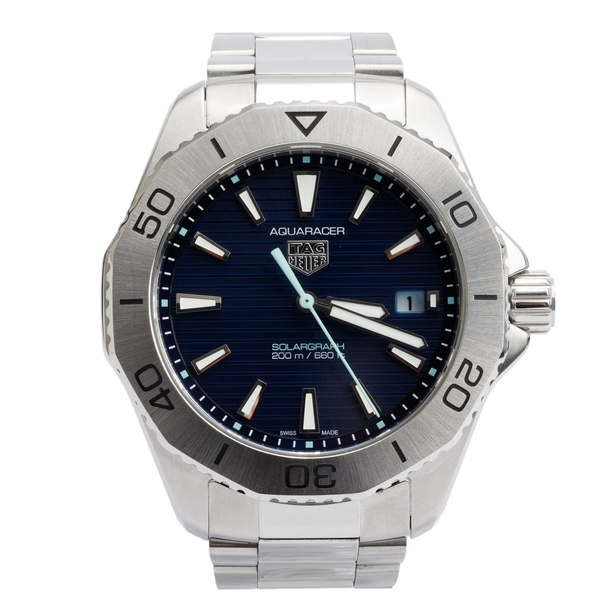 Tag Heuer 2023 Stainless Steel Aquaracer Professional 200 Solargraph 40 MM Watch WBP1113 w/ Box & Papers