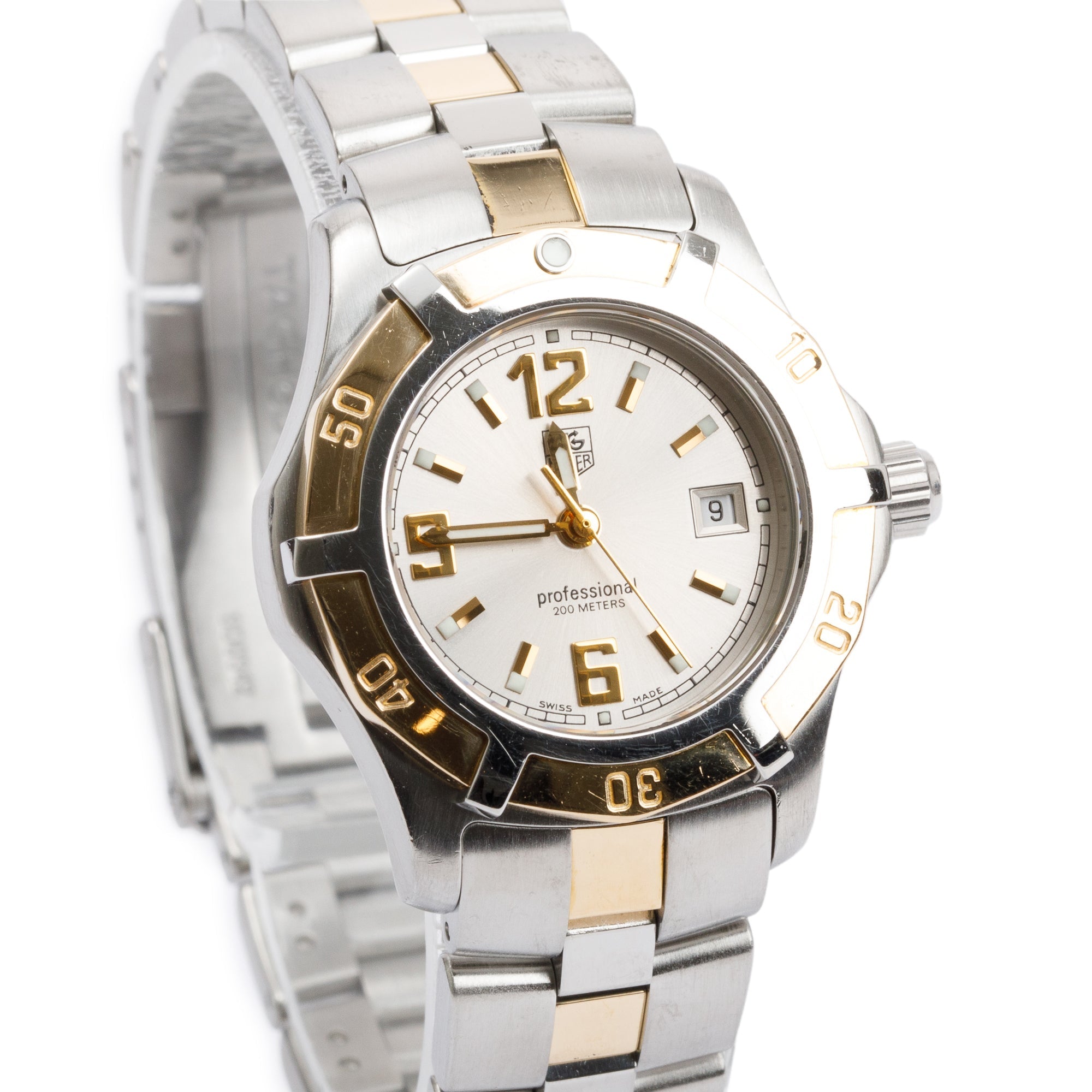 Tag Heuer Stainless Steel & 18k Gold Plated Professional 28 MM Watch w/ Box