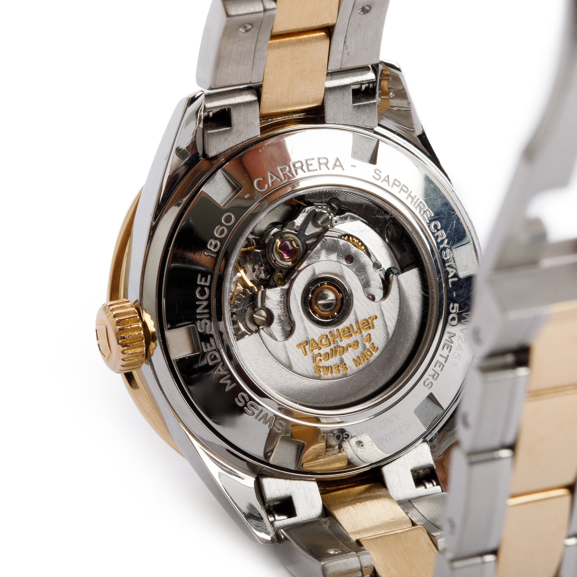 Tag Heuer Stainless Steel & 18k Yellow Gold Diamond Bezel & Dial Carrera 28 MM Automatic Watch