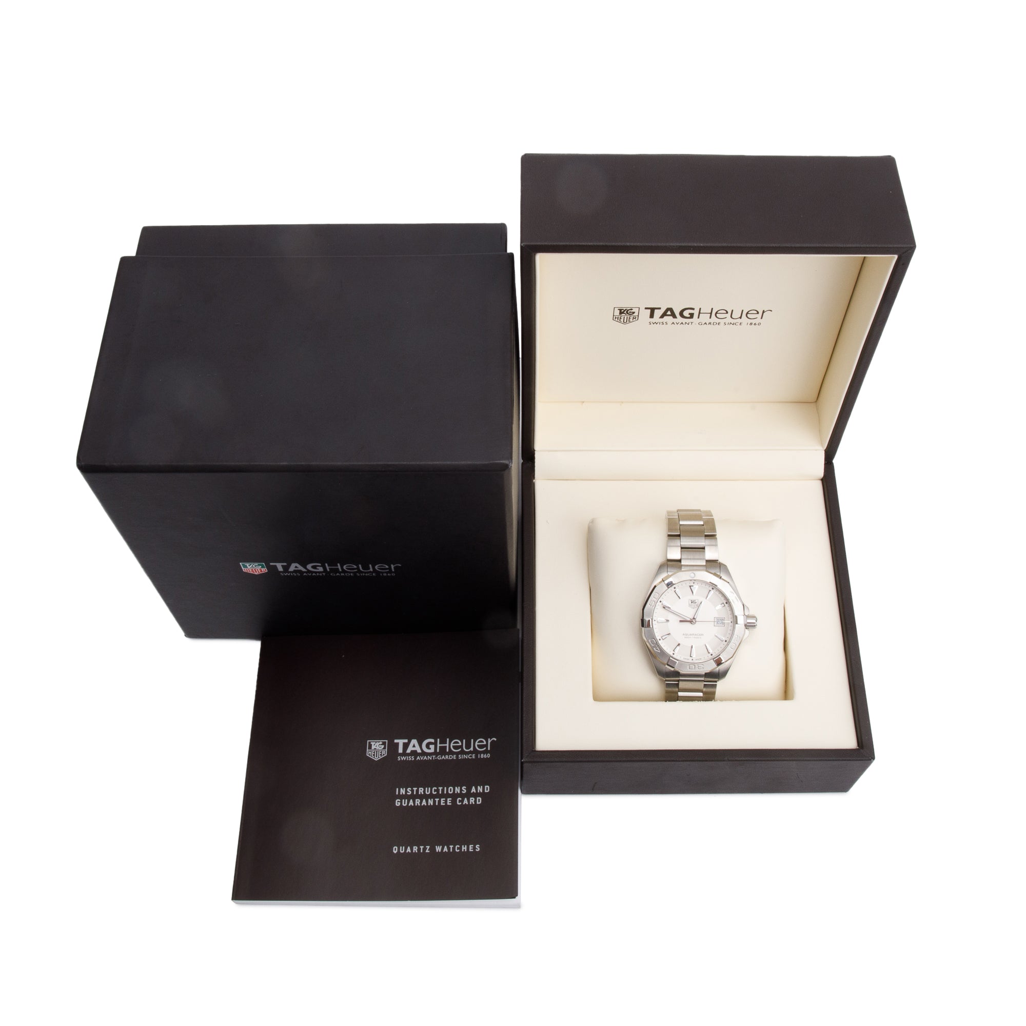 Tag Heuer Stainless Steel Aquaracer 40.5 MM Quartz Watch WAY1111 w/ Box & Papers