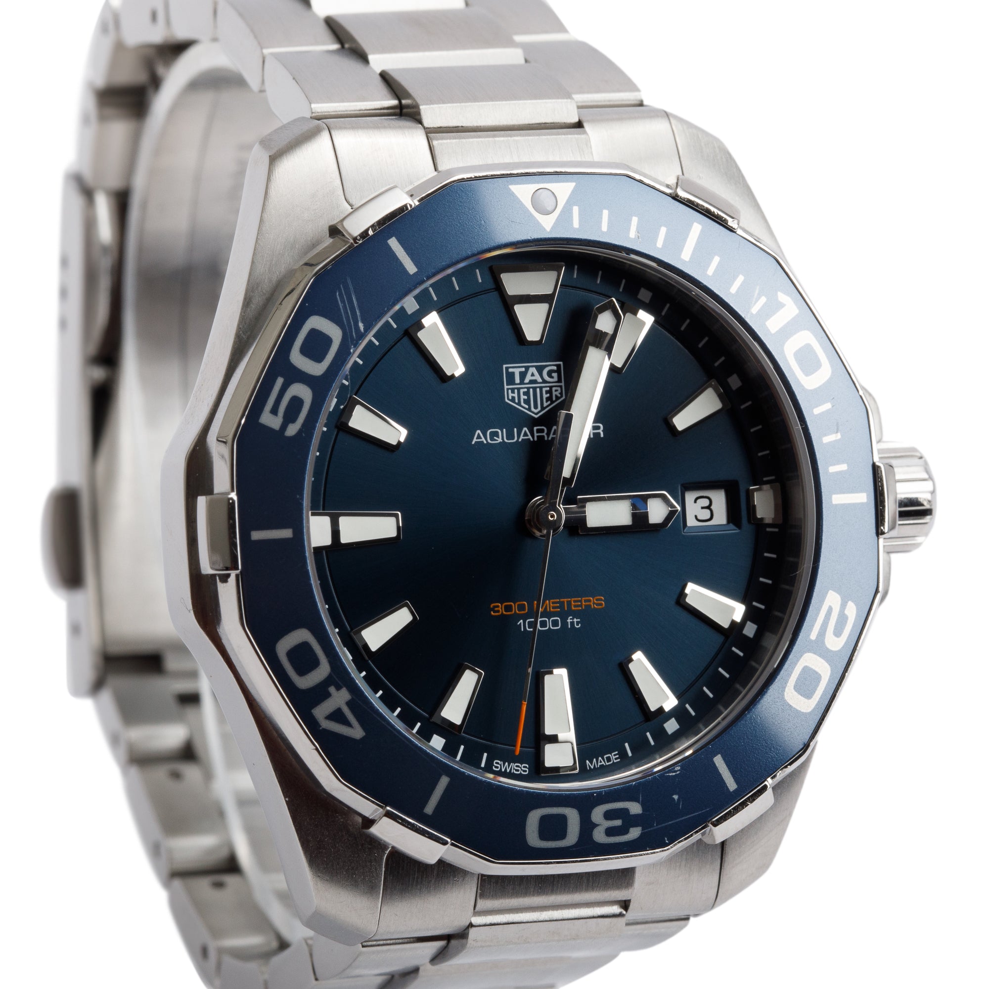 Tag Heuer Stainless Steel Aquaracer 41 MM Watch WAY111C