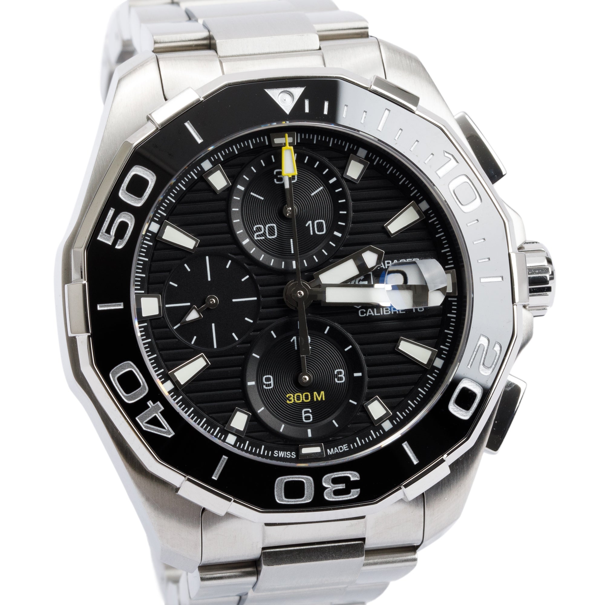 Tag Heuer Stainless Steel Aquaracer Calibre 16 43 MM Automatic Chronograph Watch w/ Box & Papers