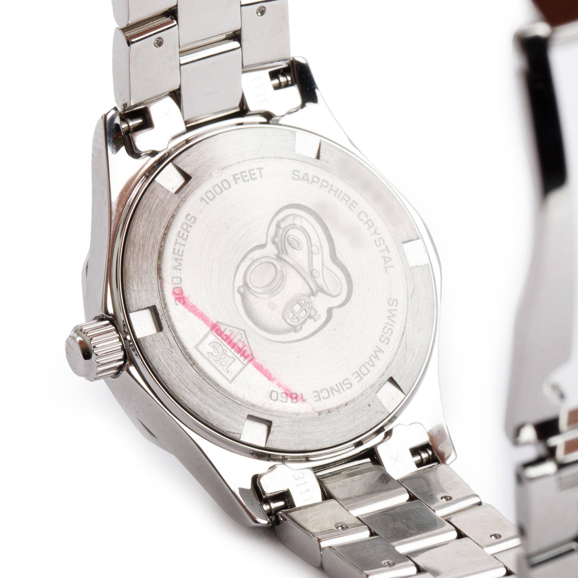 Tag Heuer Stainless Steel Aquaracer Mother of Pearl Diamond Dial 27 MM Watch w/ Box & Papers