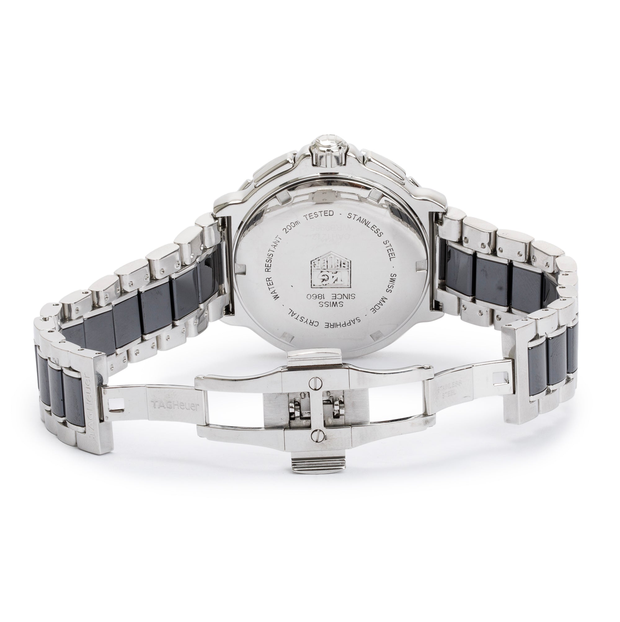 Tag Heuer Stainless Steel & Black Ceramic Diamond Formula 1 41 MM Chronograph Quartz Watch
