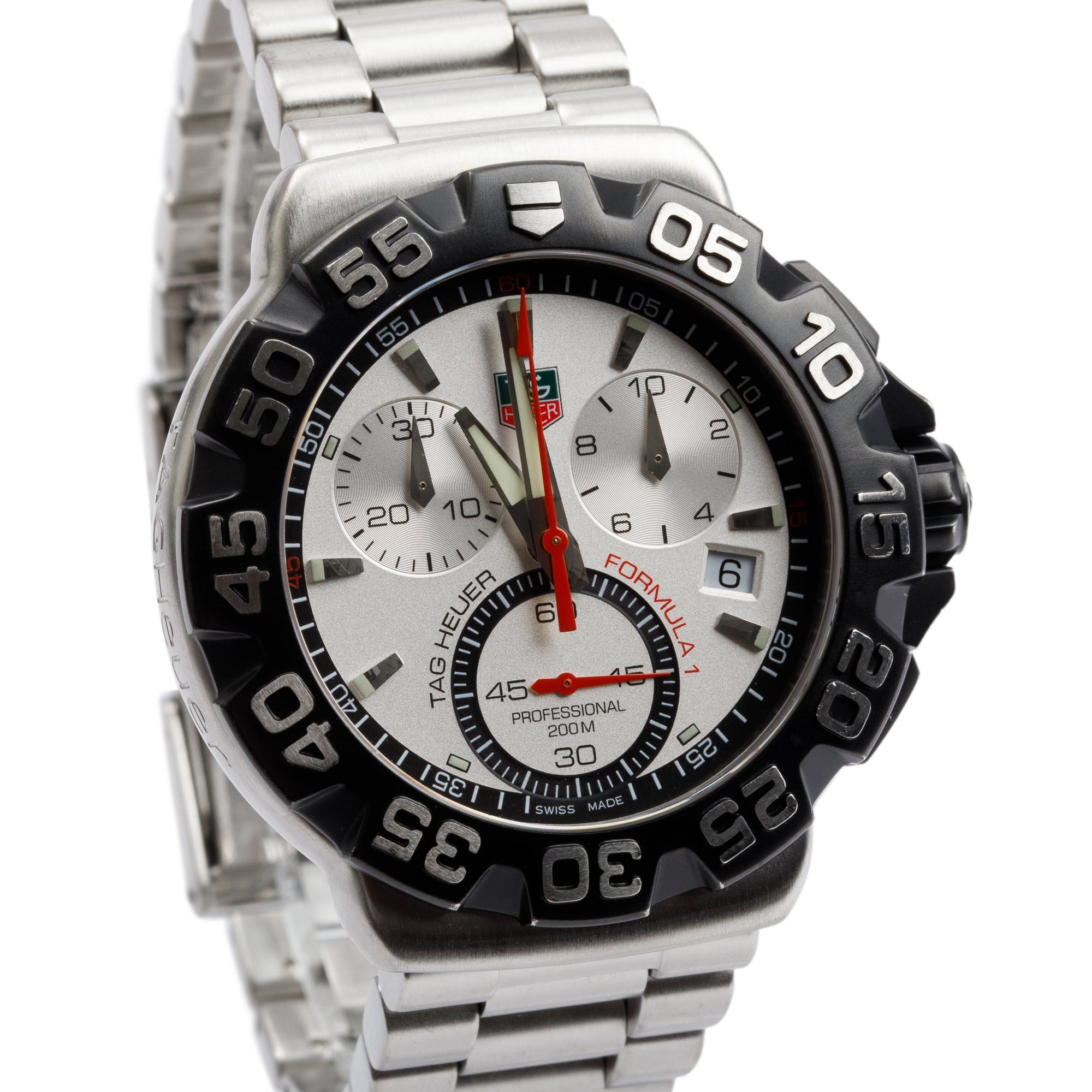 Tag Heuer Stainless Steel & Black Ceramic Formula 1 Chronograph 41 MM Watch CAH1111