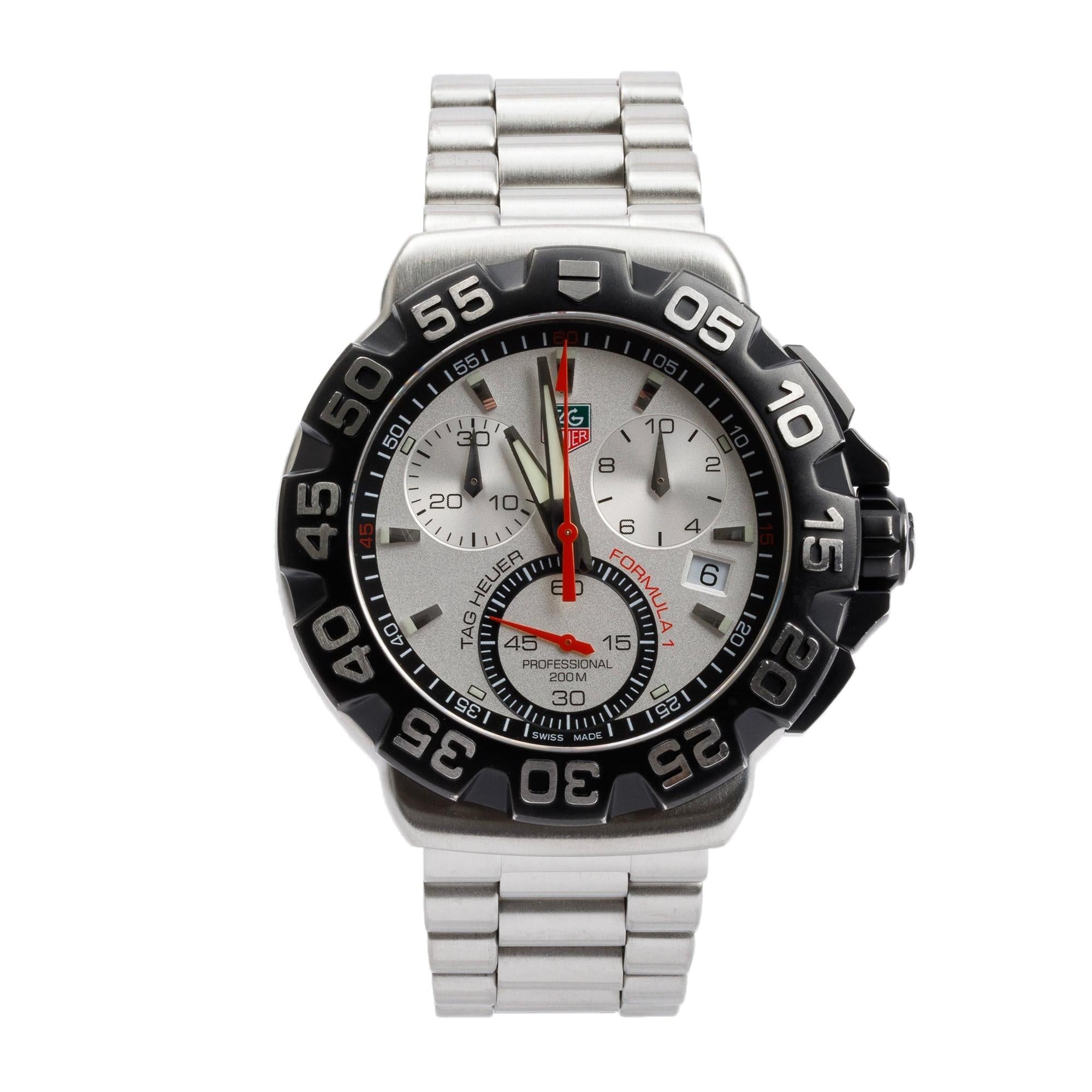Tag Heuer Stainless Steel & Black Ceramic Formula 1 Chronograph 41 MM Watch CAH1111