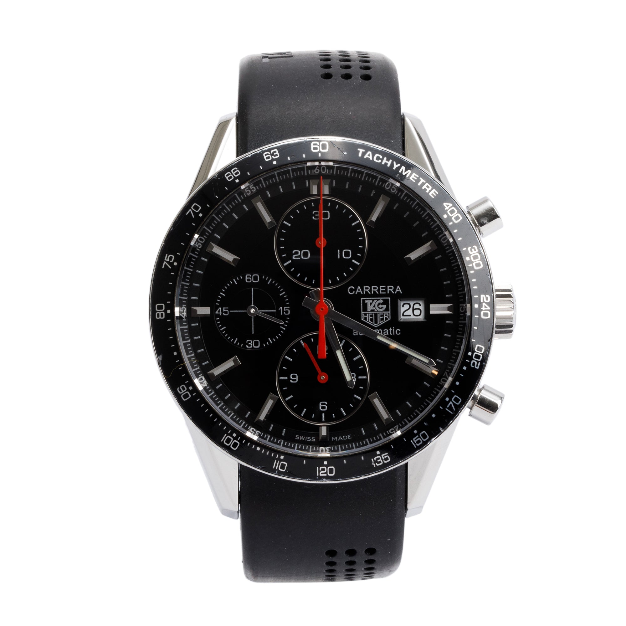 Tag Heuer Stainless Steel & Black PVD Carrera 41 MM Automatic Chronograph Watch CV2014-1