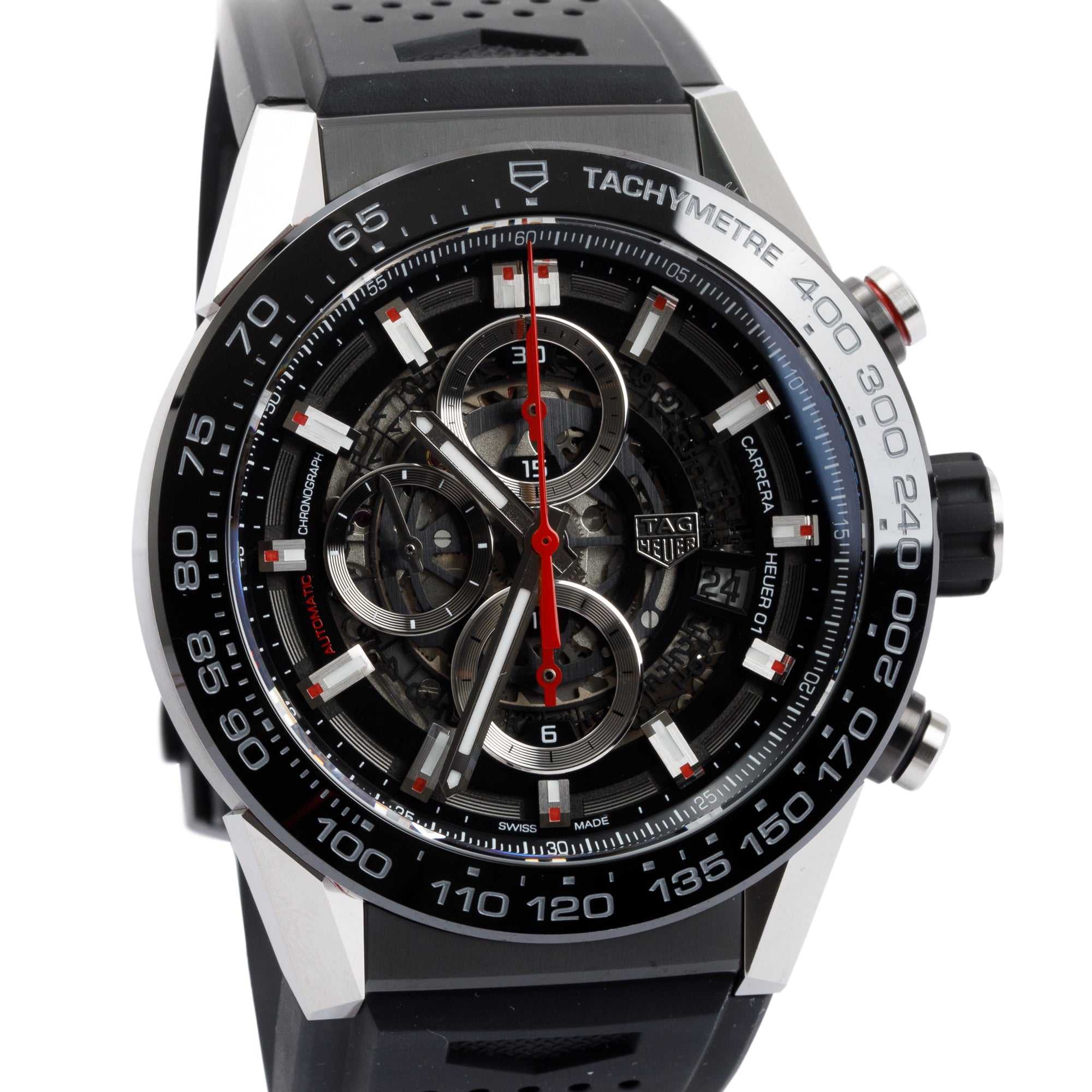 Tag Heuer Stainless Steel & Black PVD Carrera 45 MM Automatic Chronograph Watch