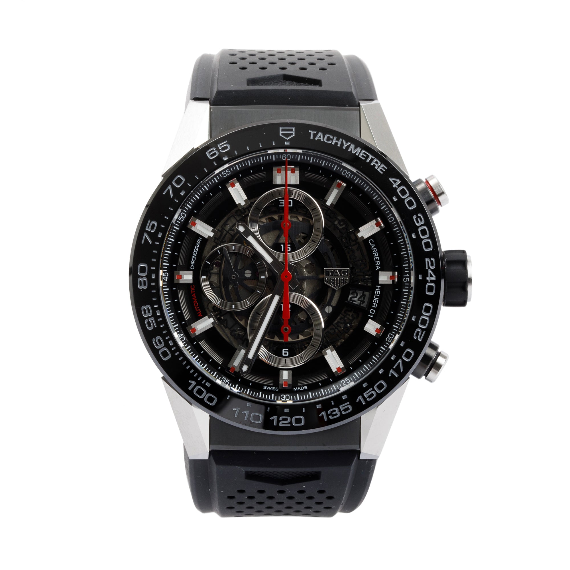 Tag Heuer Stainless Steel & Black PVD Carrera 45 MM Automatic Chronograph Watch