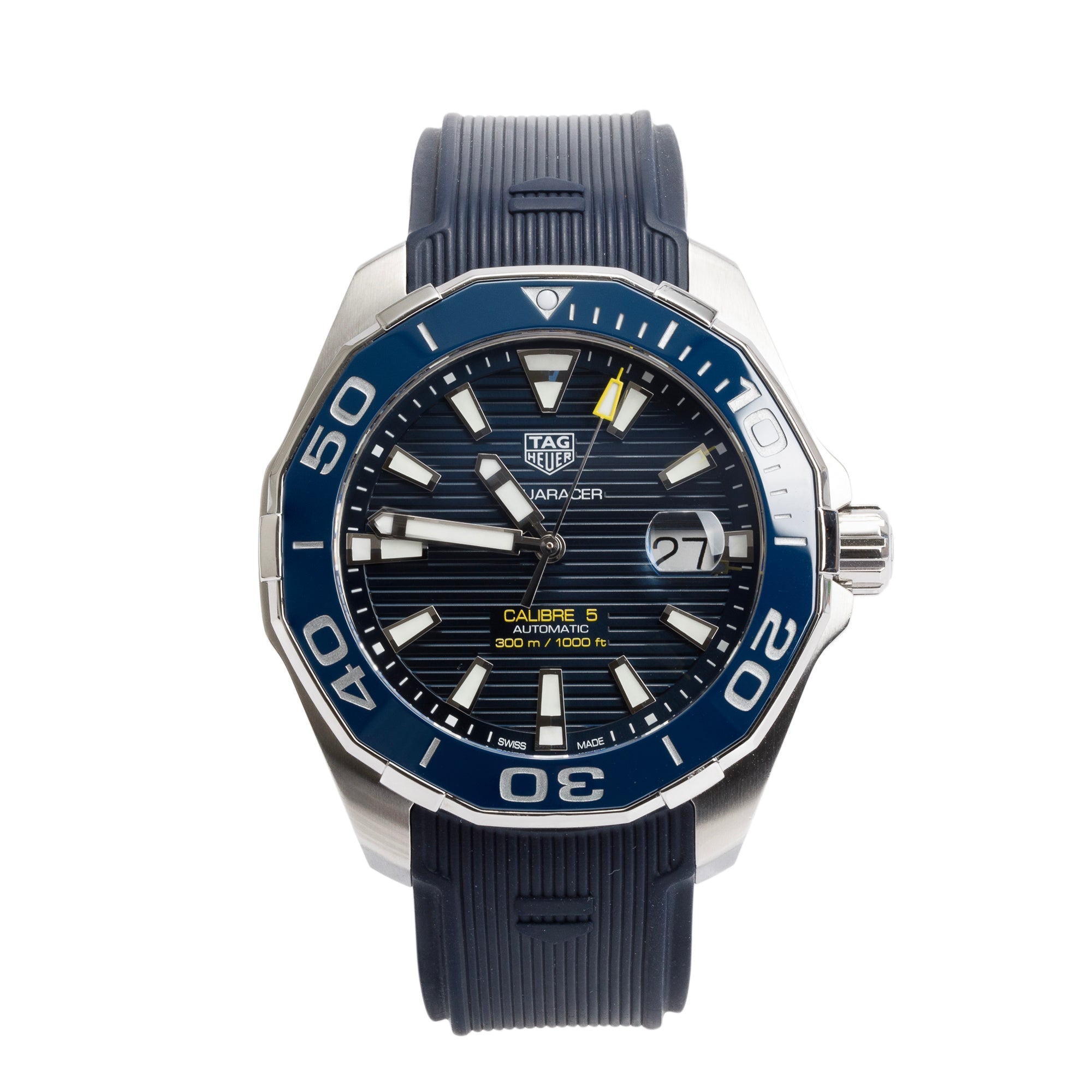 Tag Heuer Stainless Steel Calibre 5 Aquaracer 43 MM Blue Dial Automatic Watch WAY201B