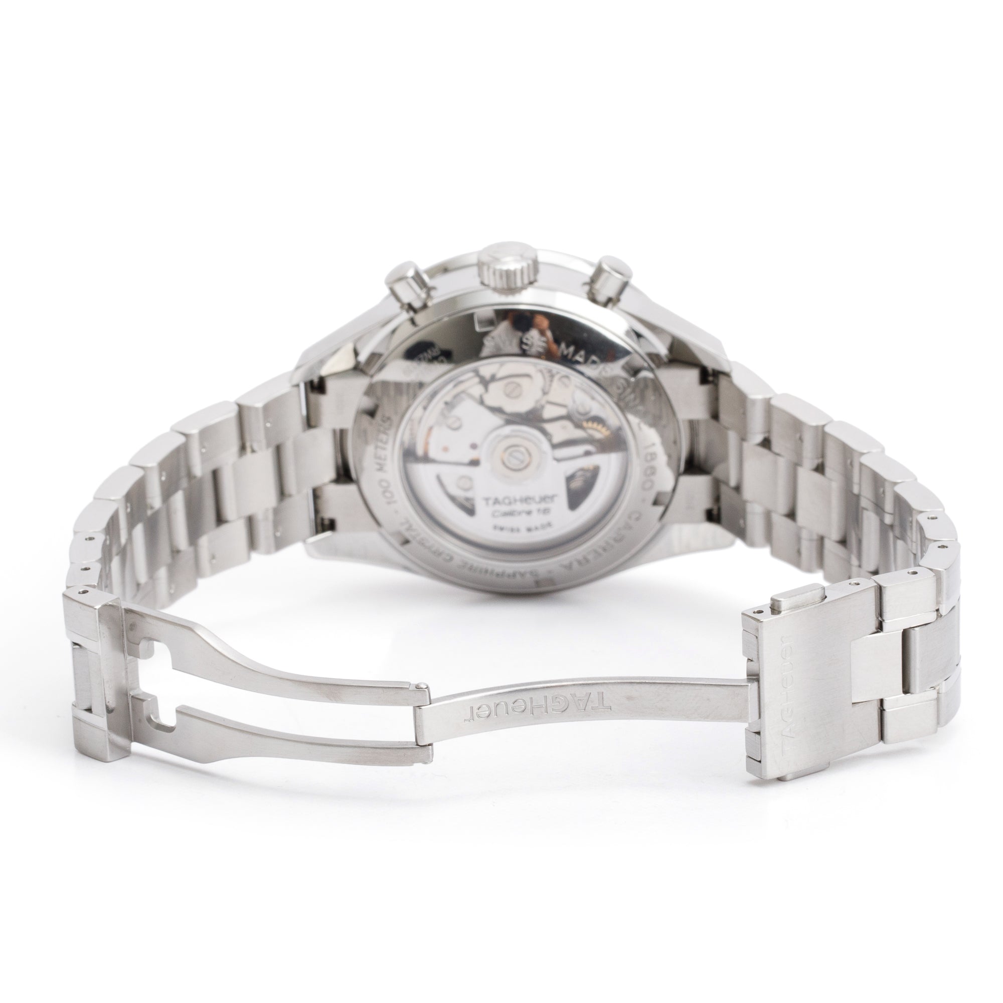 Tag Heuer Stainless Steel Carrera Calibre 16 41 MM Automatic Chronograph Watch Brown Dial CV2013-3