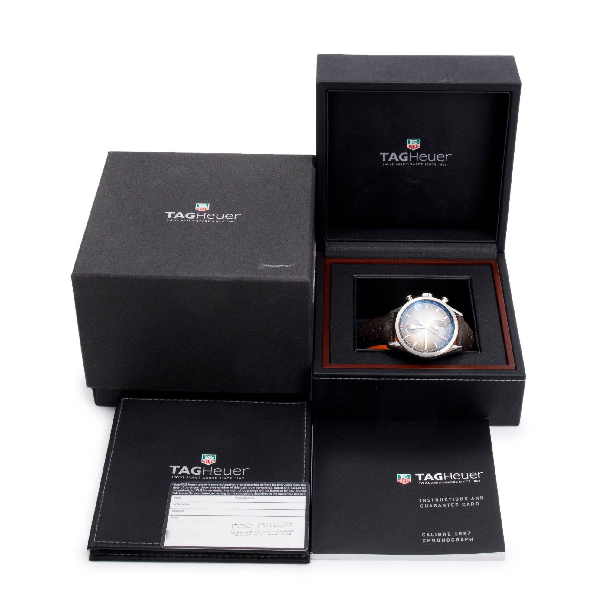 Tag Heuer Stainless Steel Carrera Calibre 1887 300 SLR 41 MM Automatic Chronograph Watch CAR2112-0 w/ Box