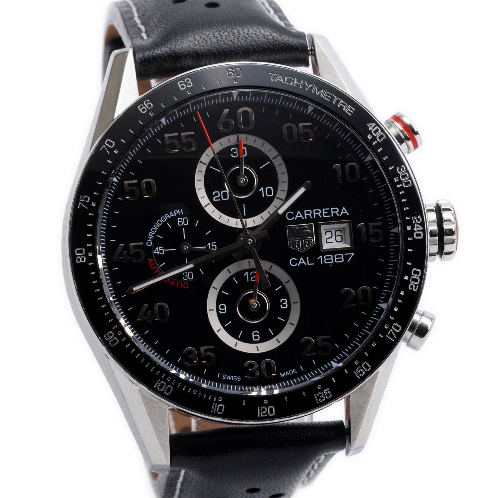 Tag Heuer Stainless Steel Carrera Calibre 1887 44 MM Automatic Chronograph Watch CAR2A10 w/ Box & Papers