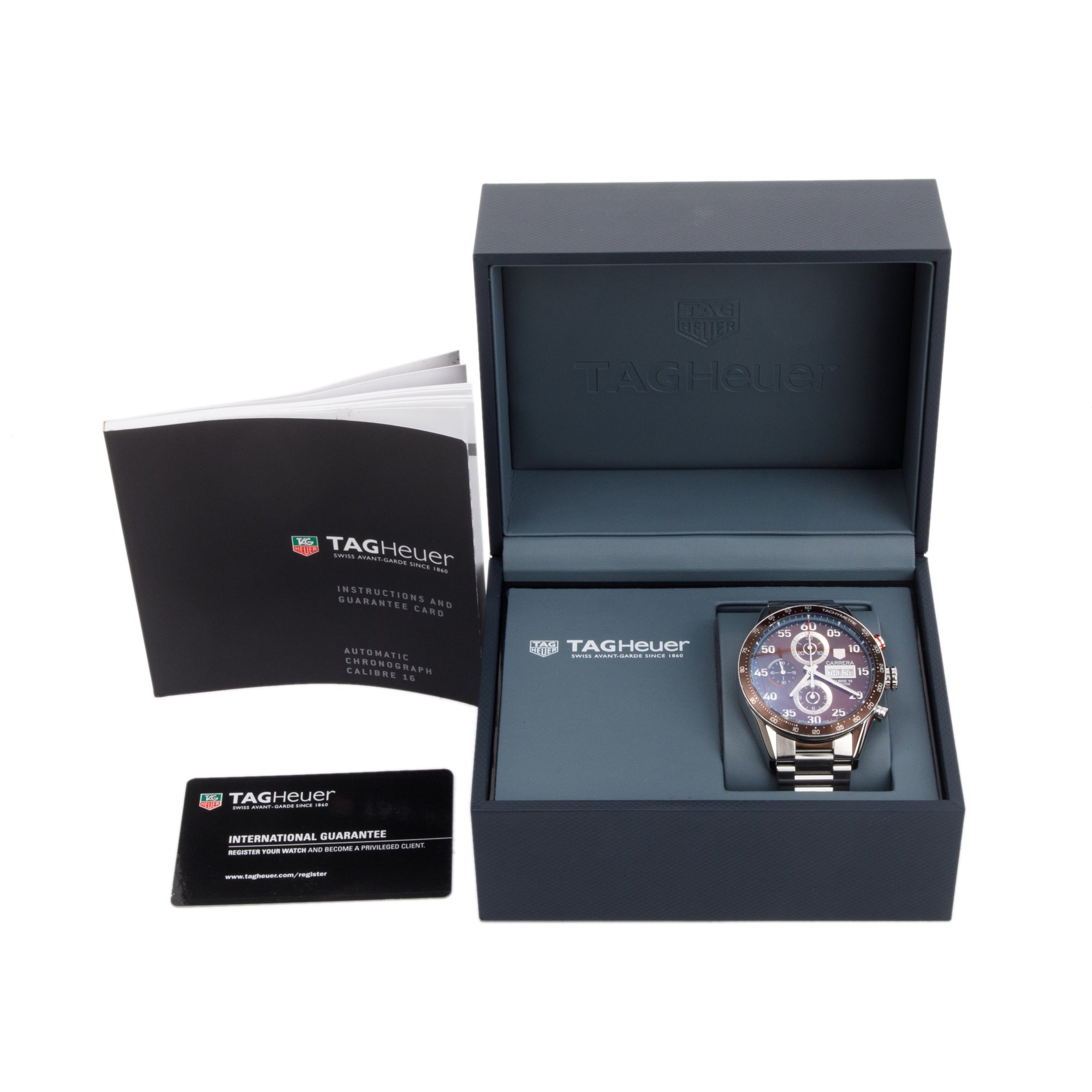 Tag Heuer Stainless Steel Carrera Chronograph 43 MM Watch w/ Box & Papers