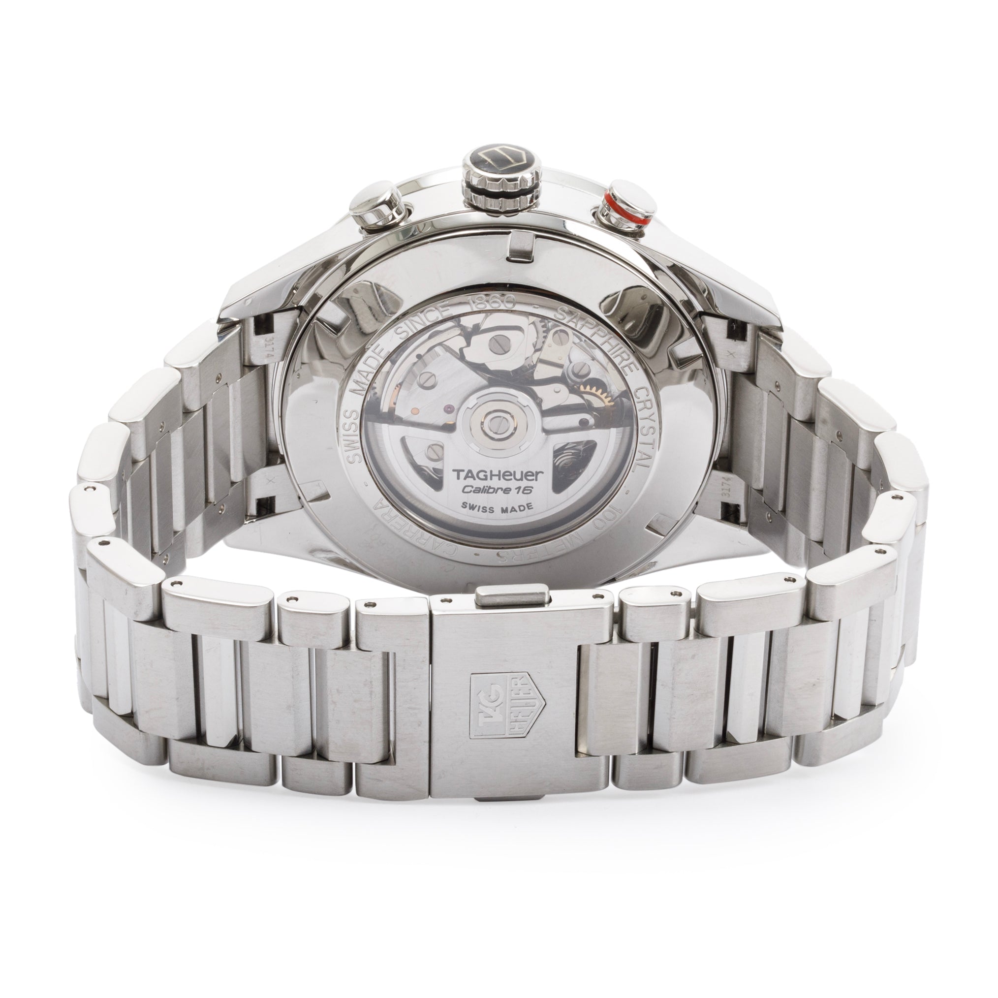 Tag Heuer Stainless Steel Carrera Chronograph 43 MM Watch w/ Box & Papers