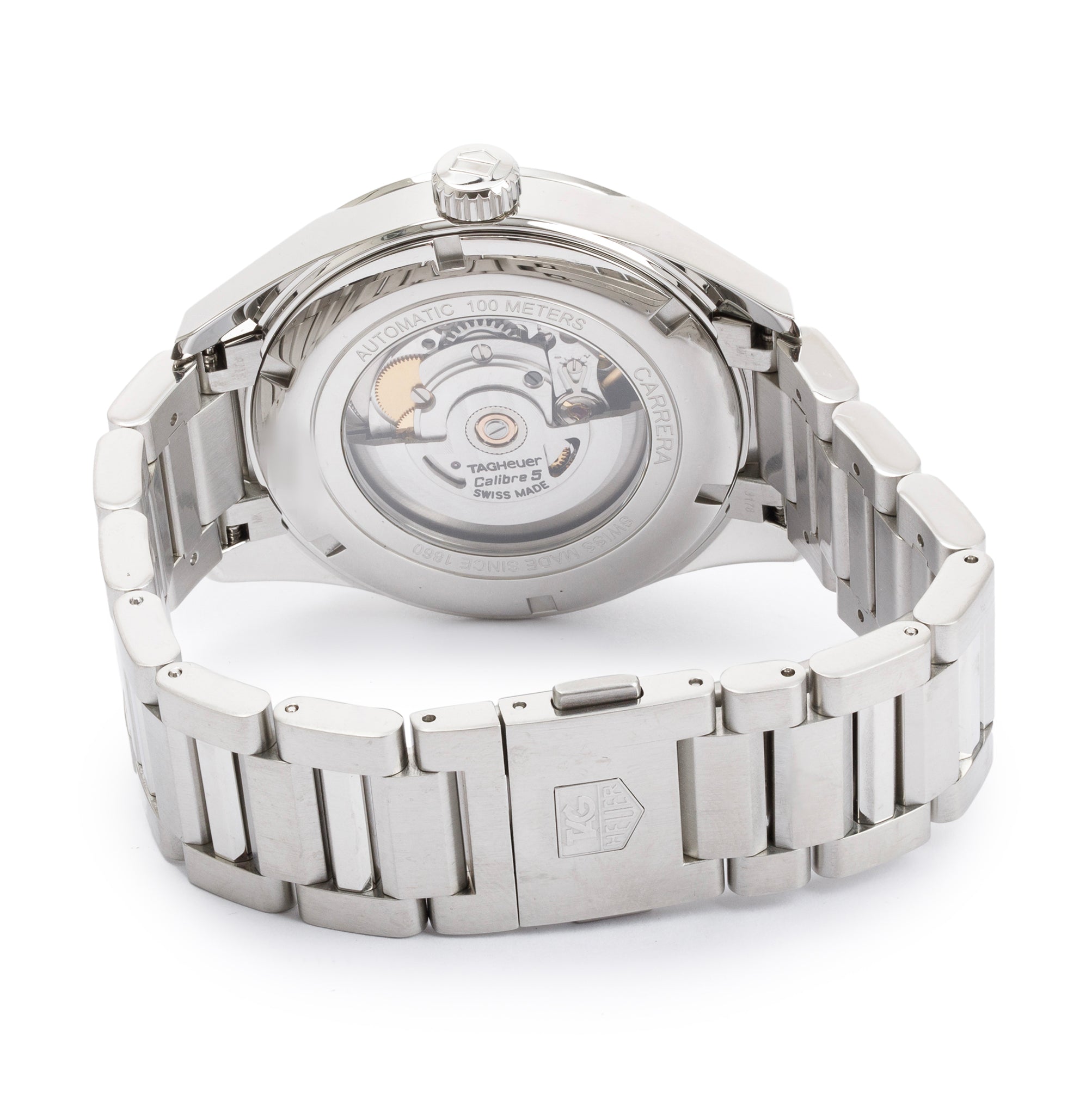 Tag Heuer Stainless Steel Carrera Day Date Calibre 5 41 MM Automatic Watch w/ Box & Papers