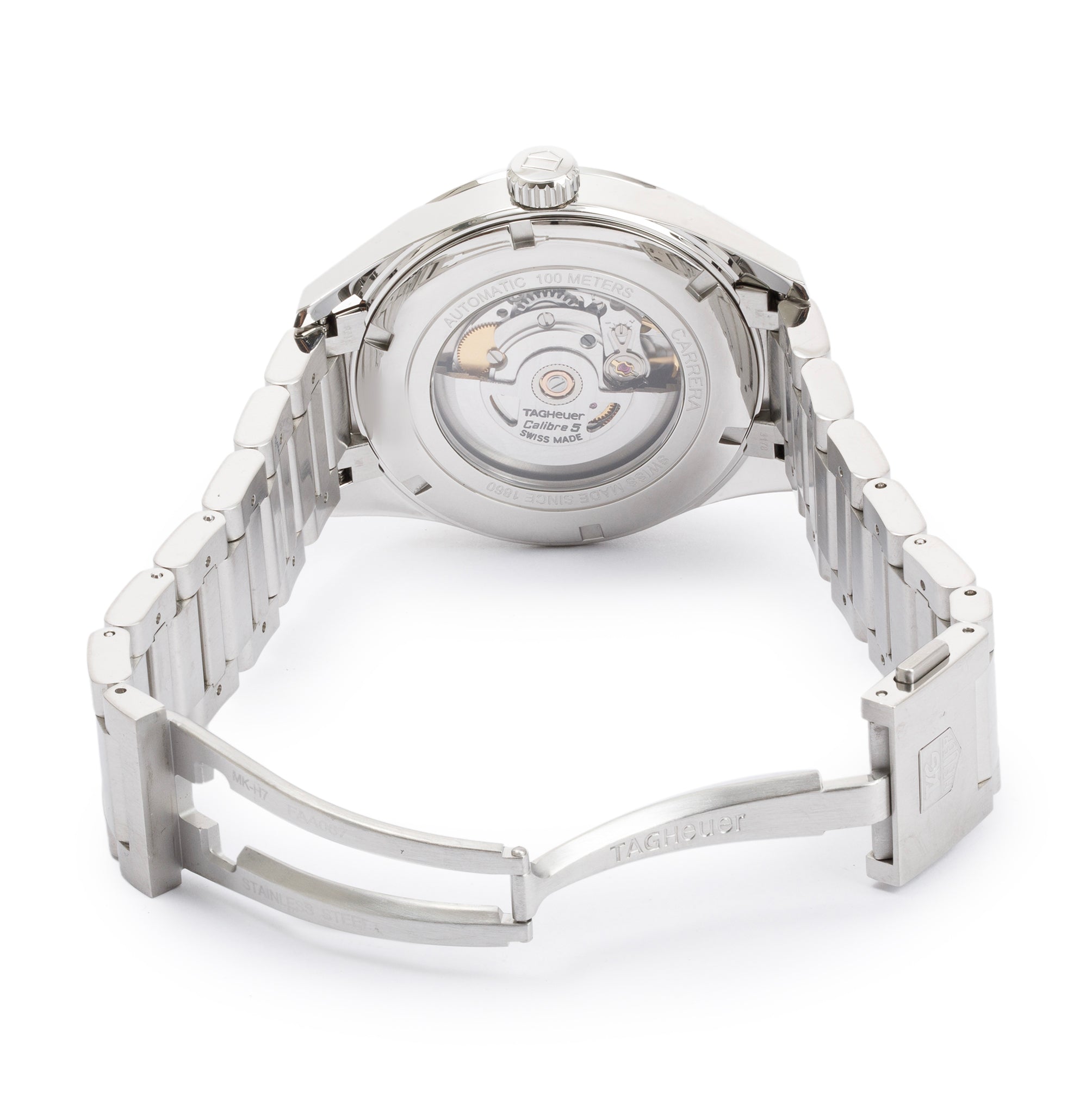 Tag Heuer Stainless Steel Carrera Day Date Calibre 5 41 MM Automatic Watch w/ Box & Papers