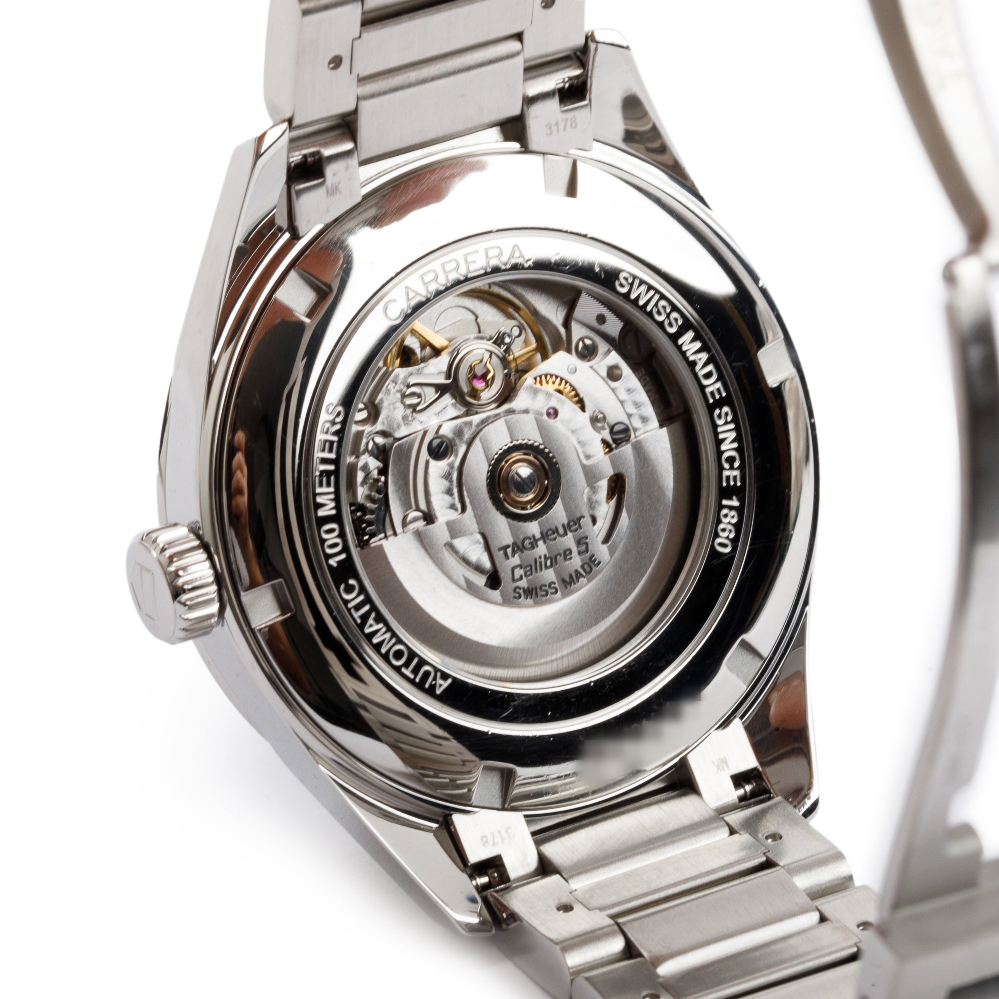 Tag Heuer Stainless Steel Carrera Day Date Calibre 5 41 MM Automatic Watch w/ Box & Papers