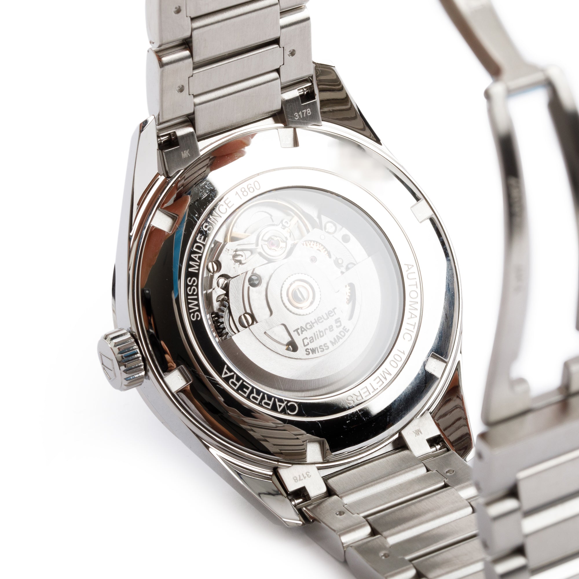 Tag Heuer Stainless Steel Carrera Day Date Calibre 5 41 MM Automatic Watch w/ Box & Papers