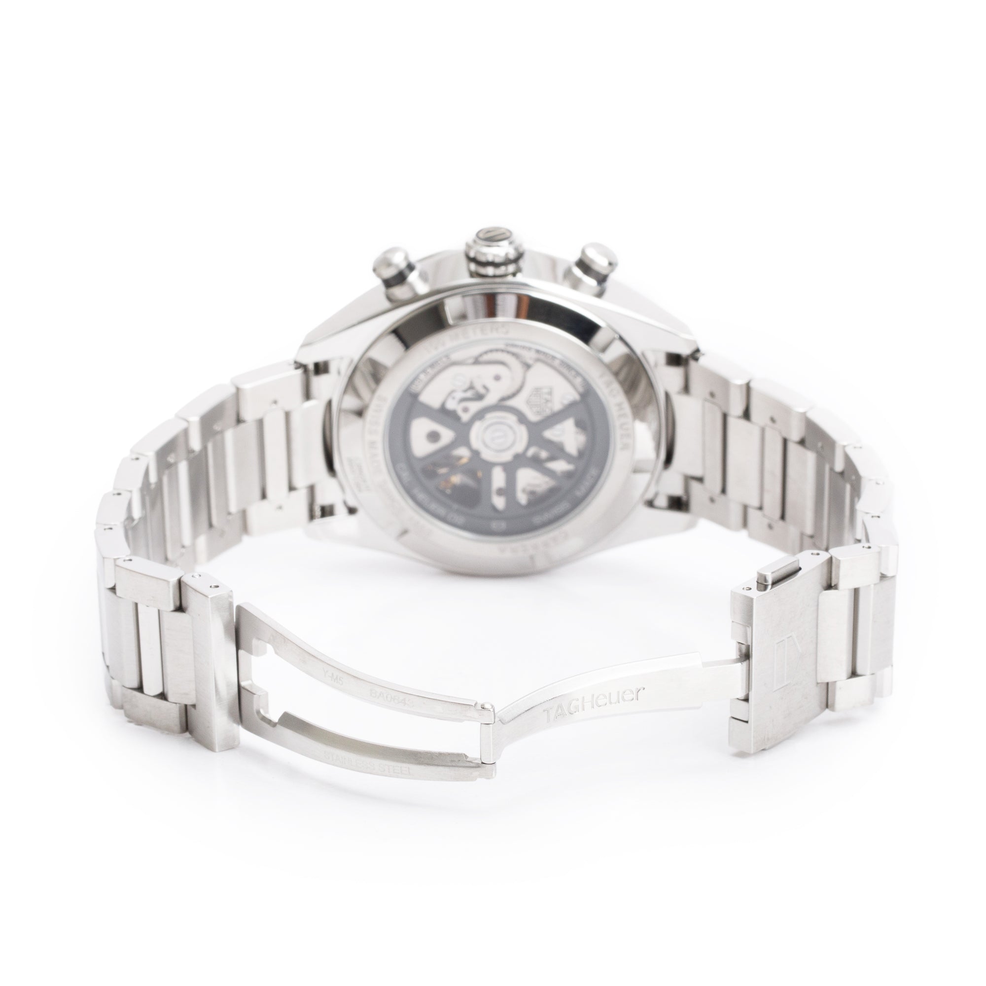 Tag Heuer Stainless Steel Carrera Green Dial 44 MM Automatic Chronograph Watch CBN2A10