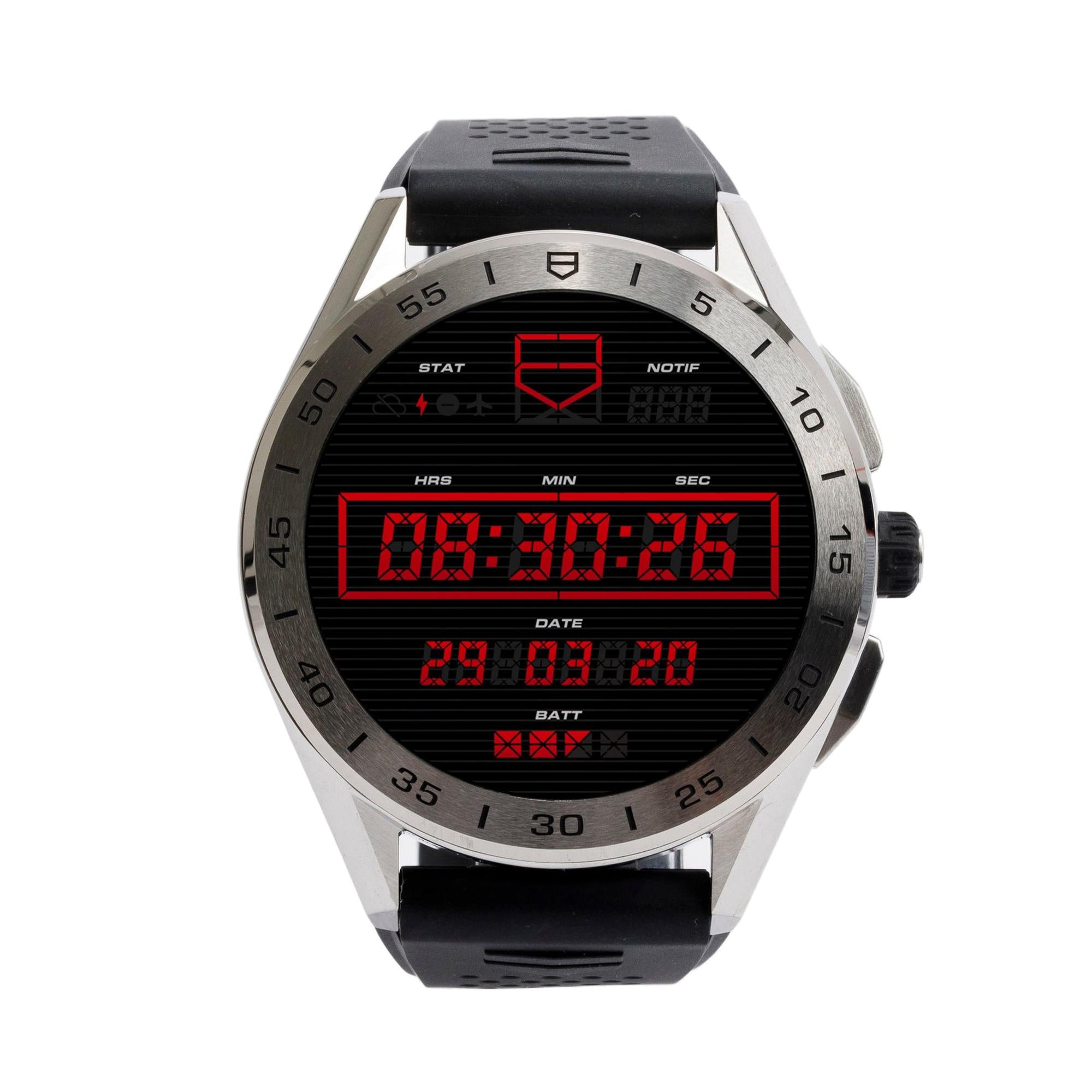 Tag Heuer Stainless Steel Connected 45 MM Digital Watch SBG8A12 w/ Charger