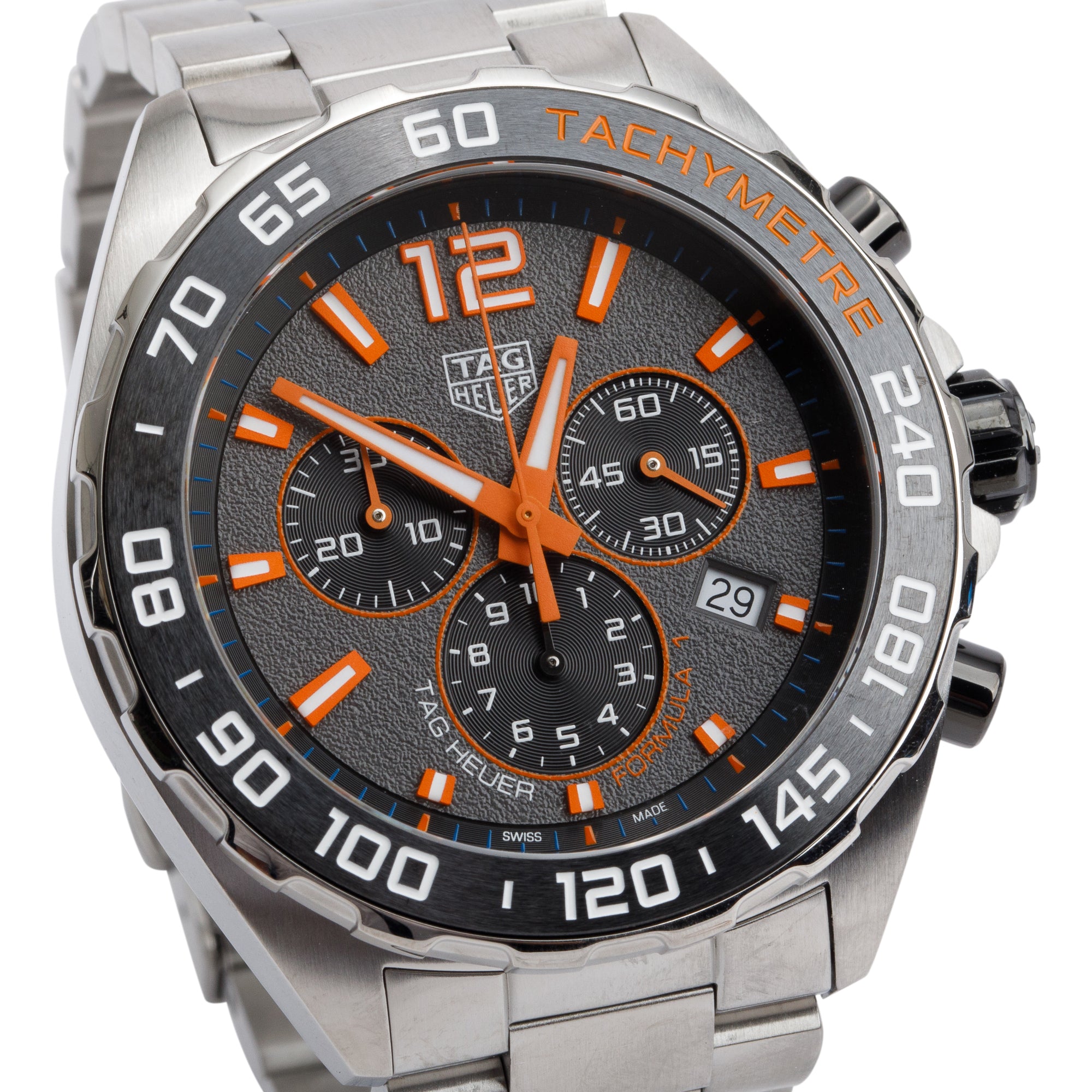 Tag Heuer Stainless Steel Formula 1 43 MM Chronograph Quartz Watch CAZ101AH w/ Box & Papers