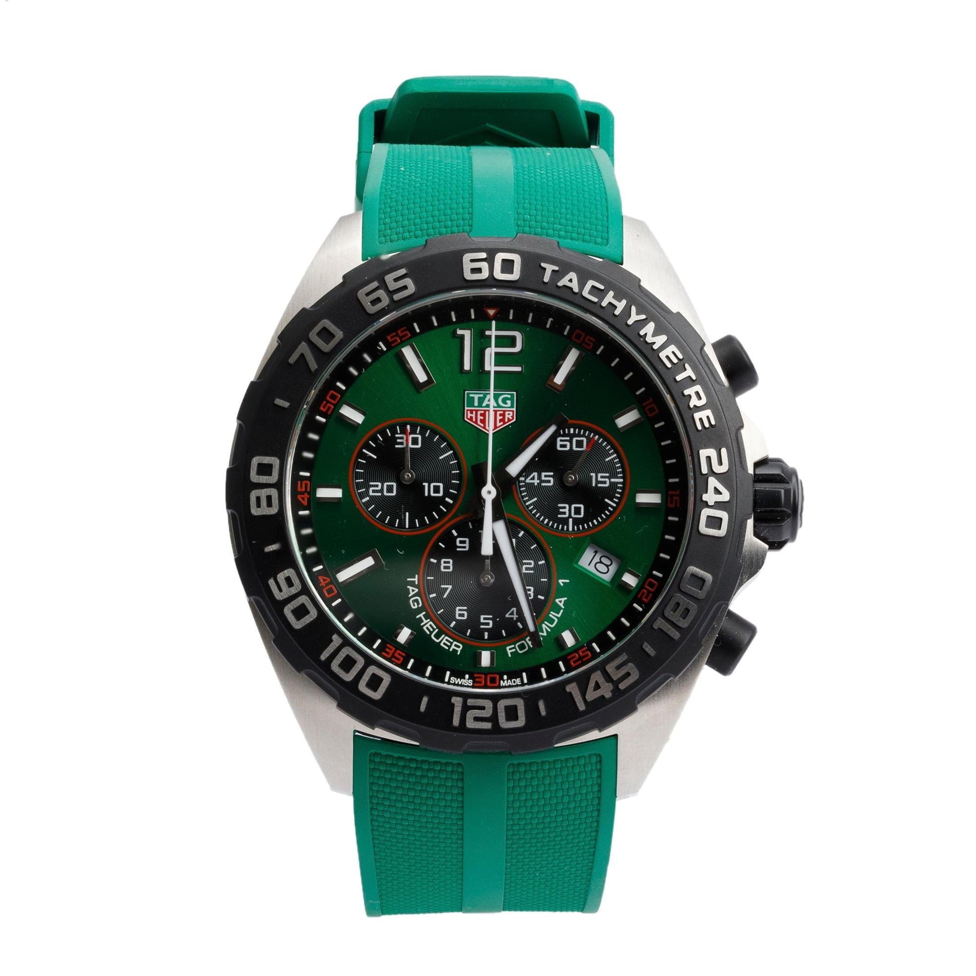 Tag Heuer Stainless Steel Formula 1 43 MM Chronograph Quartz Watch CAZ101AP w/ Papers
