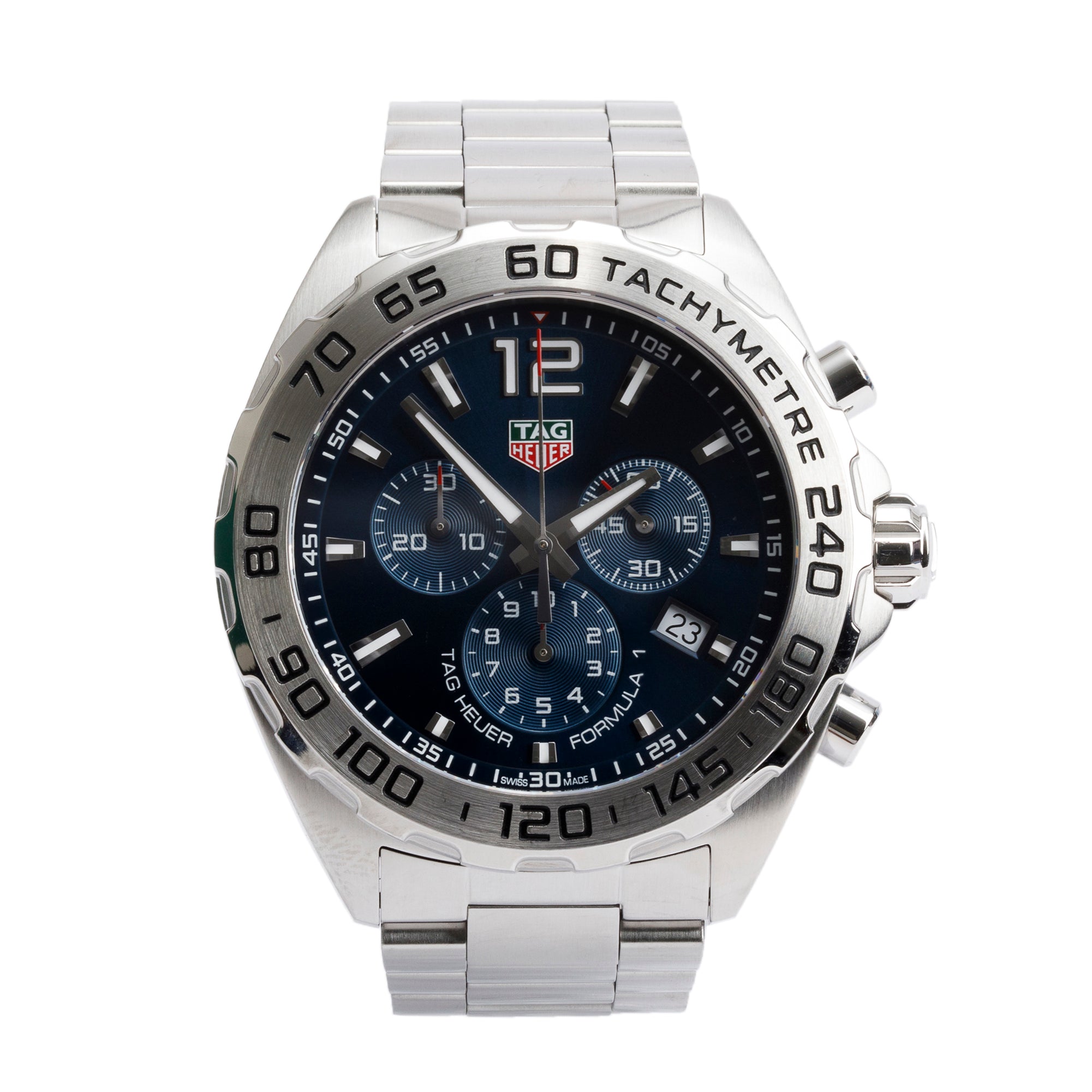 Tag Heuer Stainless Steel Formula 1 43 MM Chronograph Quartz Watch CAZ101K w/ Box & Papers