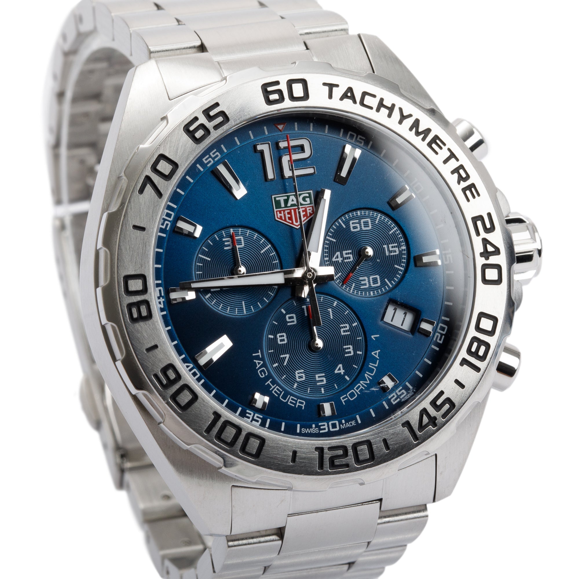 Tag Heuer Stainless Steel Formula 1 Chronograph 43 MM Watch w/ Box & Papers