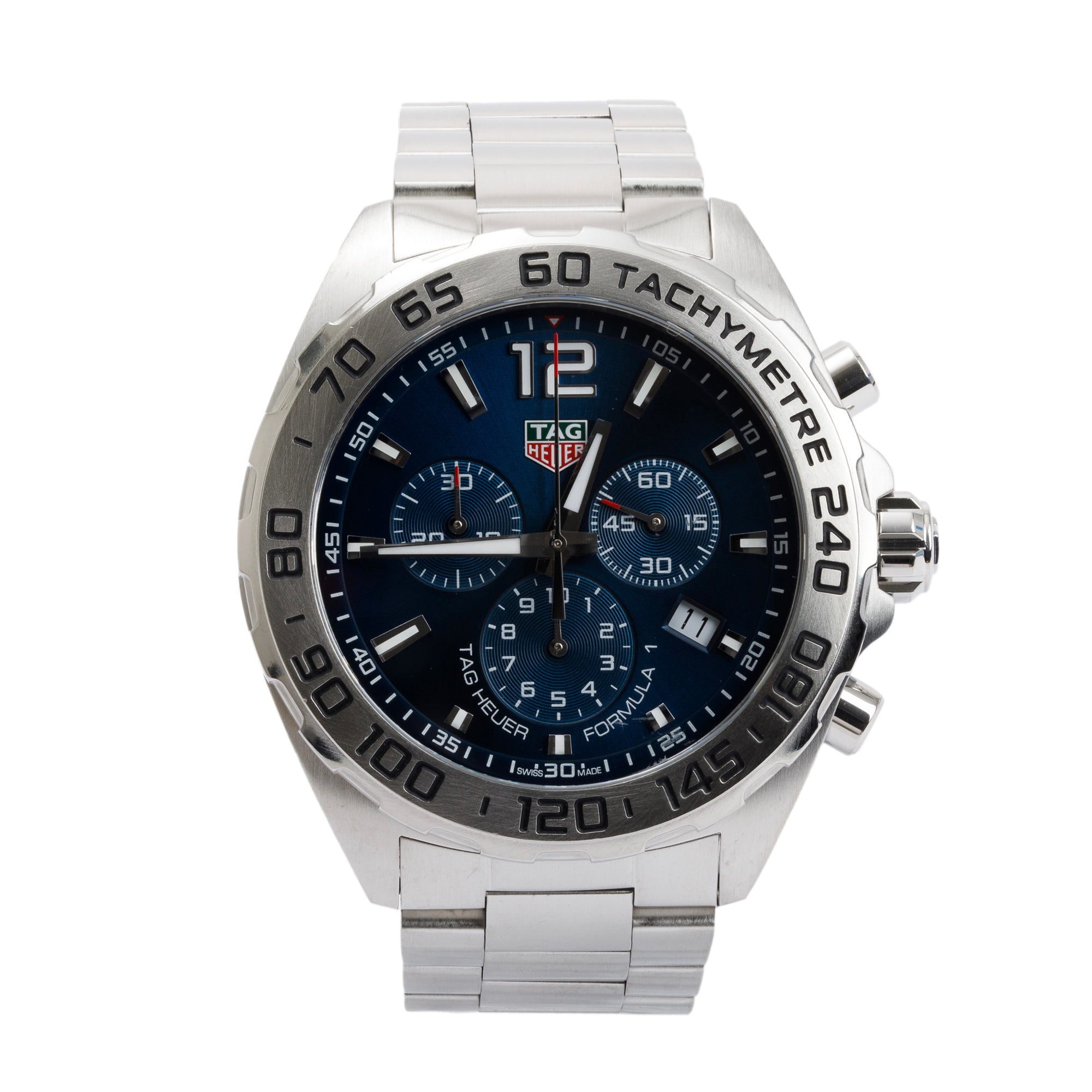 Tag Heuer Stainless Steel Formula 1 Chronograph 43 MM Watch w/ Box & Papers
