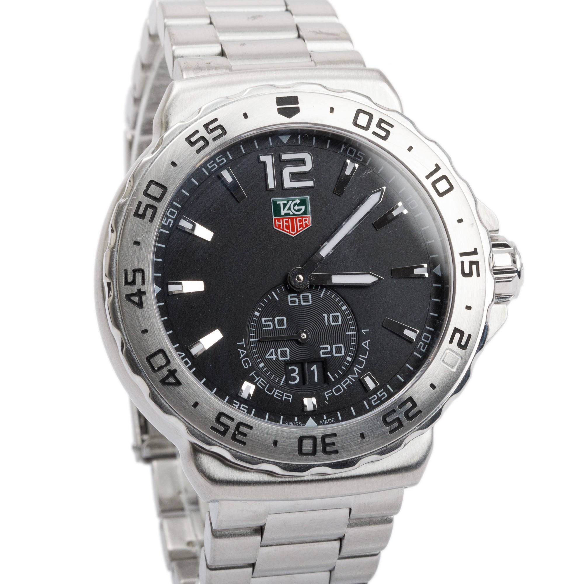 Tag Heuer Stainless Steel Formula 1 Date 42 MM Watch w/ Case