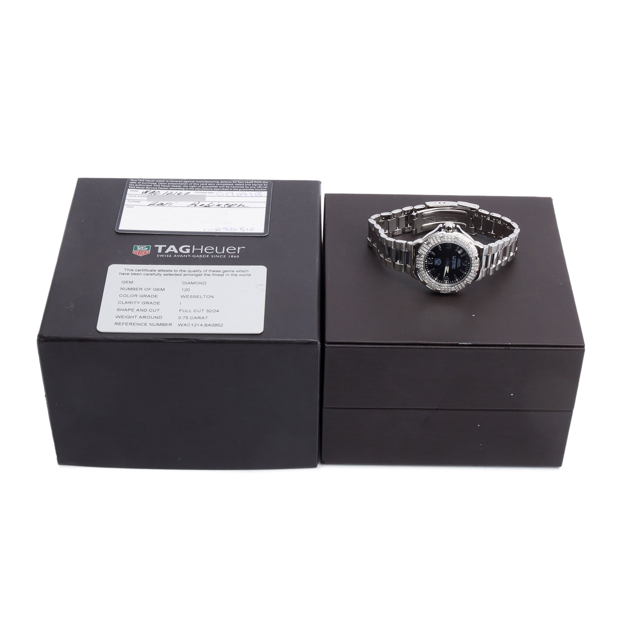 Tag Heuer Stainless Steel Formula 1 Diamond Bezel 37 MM Quartz Watch WAC1214-0 w/ Box & Papers