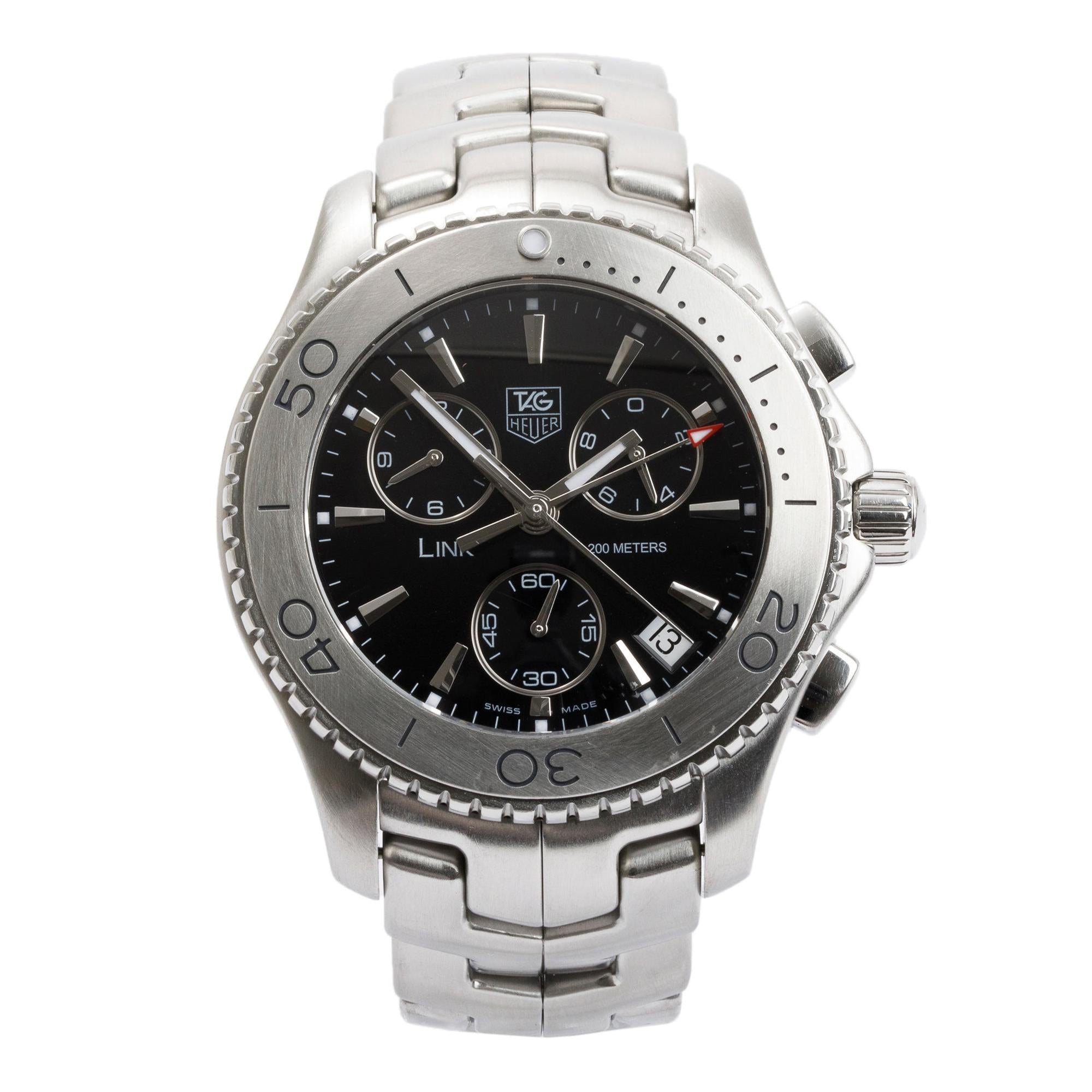 Tag Heuer Stainless Steel Link 42 MM Chronograph Watch