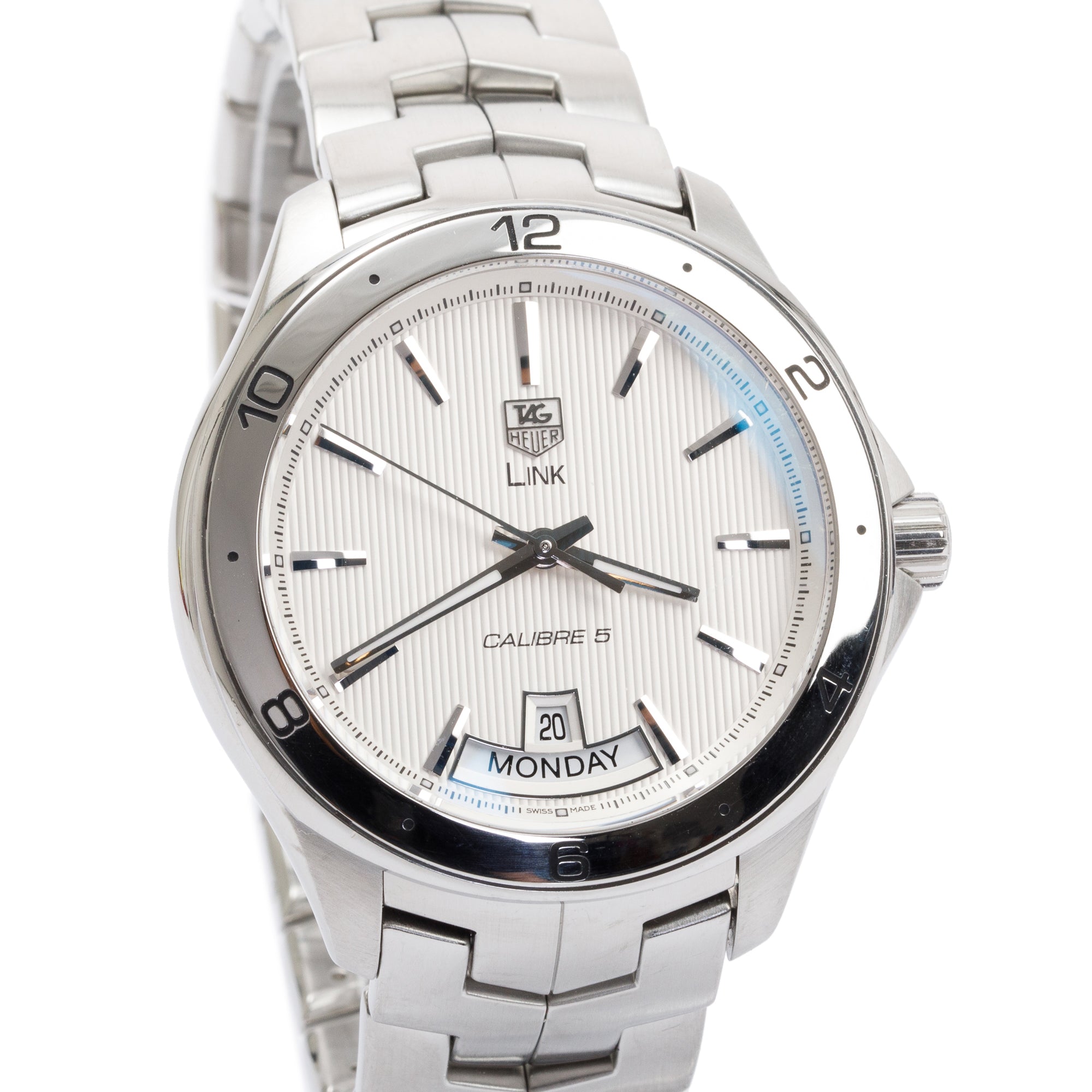 Tag Heuer Stainless Steel Link Automatic 42 MM Watch w/ Box & Papers