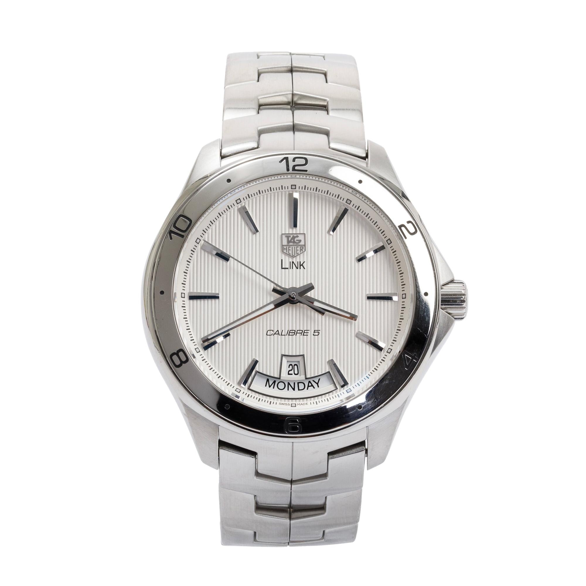 Tag Heuer Stainless Steel Link Automatic 42 MM Watch w/ Box & Papers