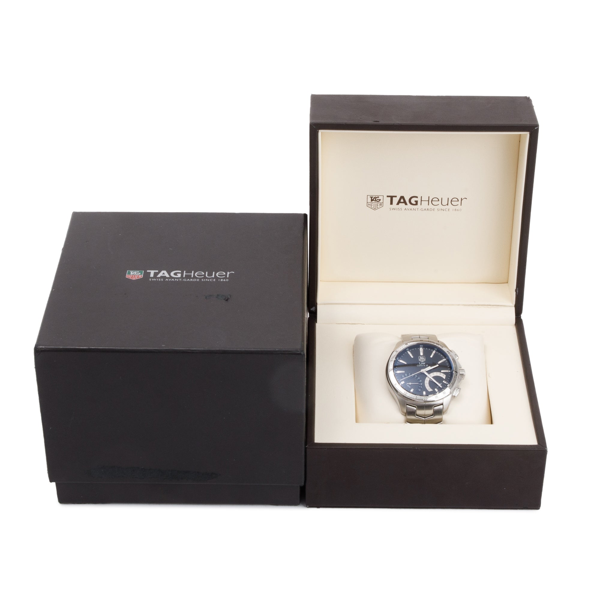 Tag Heuer Stainless Steel Link Calibre S 43 MM Watch w/ Box
